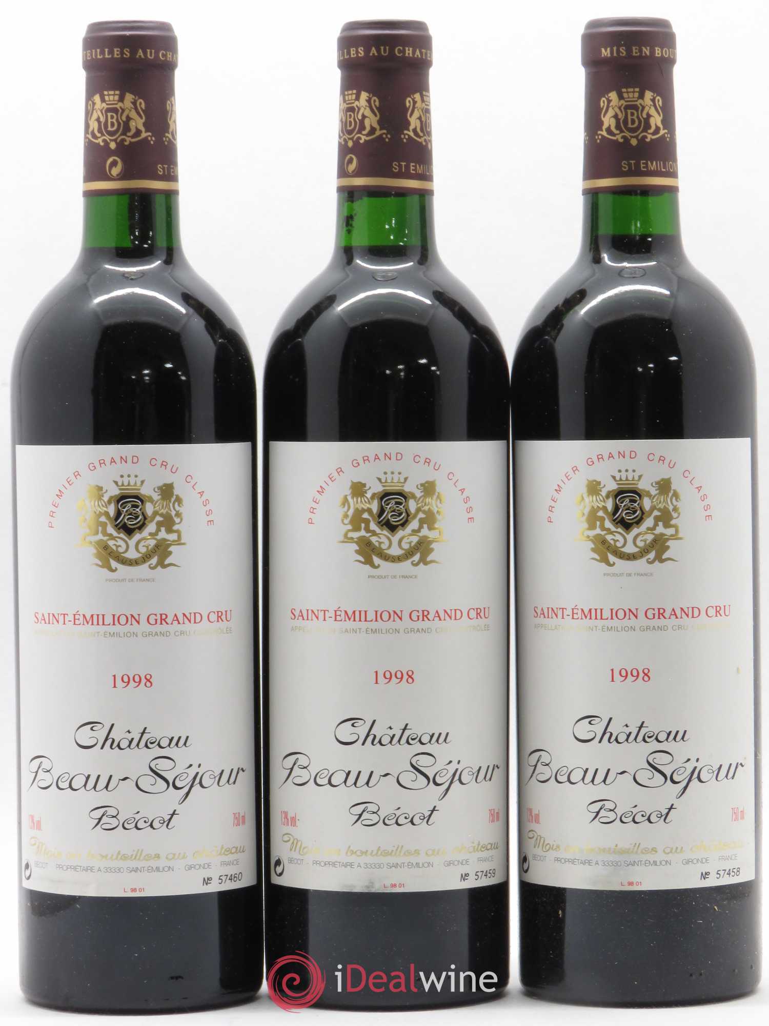 Château Beau-Séjour Bécot 1er Grand Cru Classé B 1998 - Lot de 6 bouteilles - 2