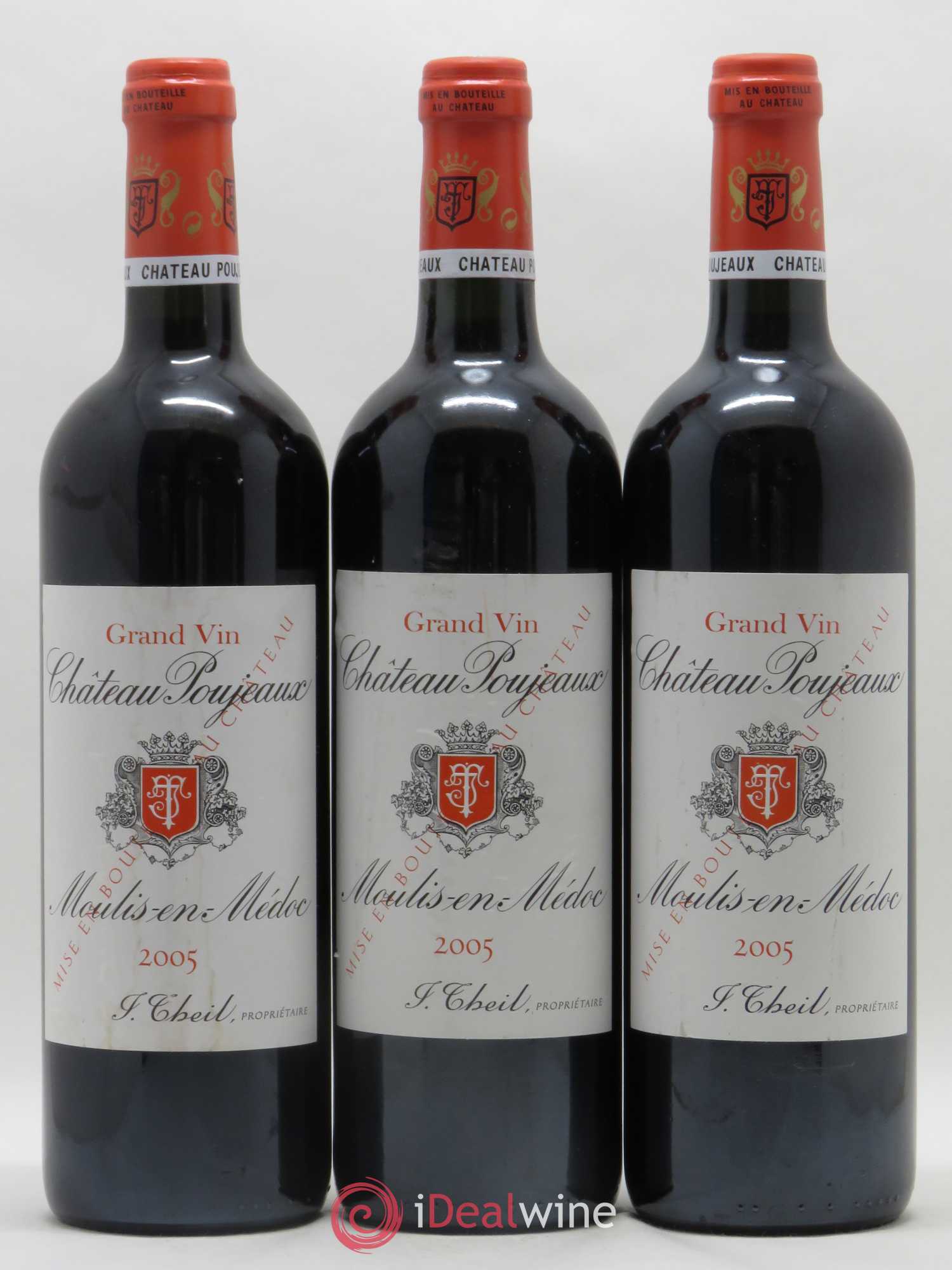 Château Poujeaux 2005 - Lot de 3 bouteilles - 0