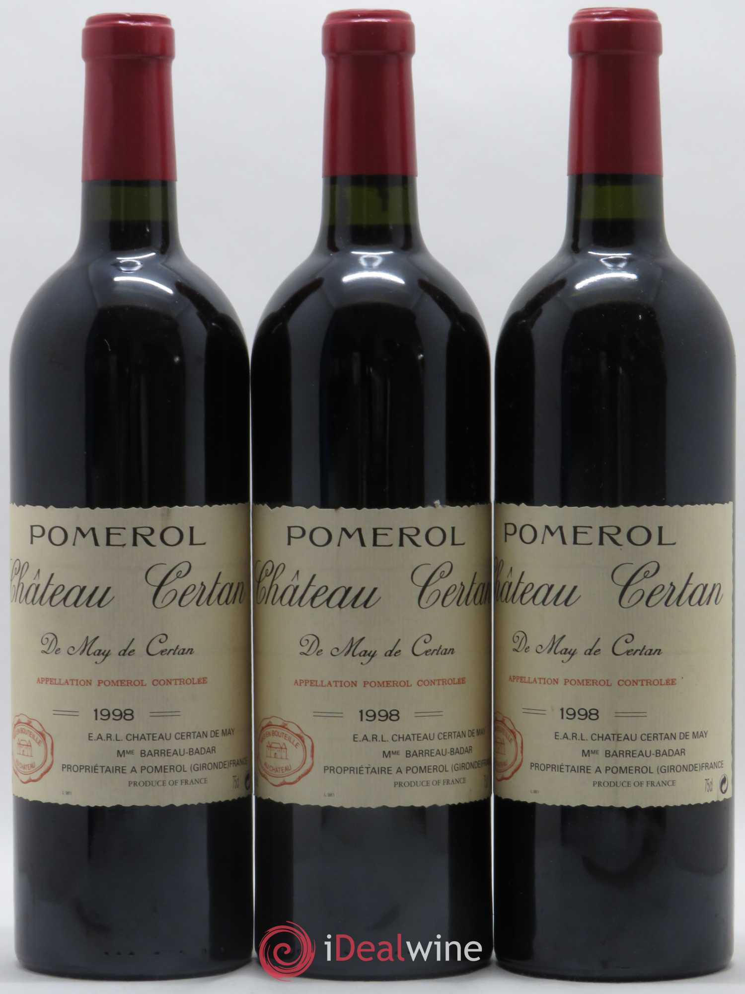 Château Certan de May 1998 - Lot de 3 bouteilles - 0