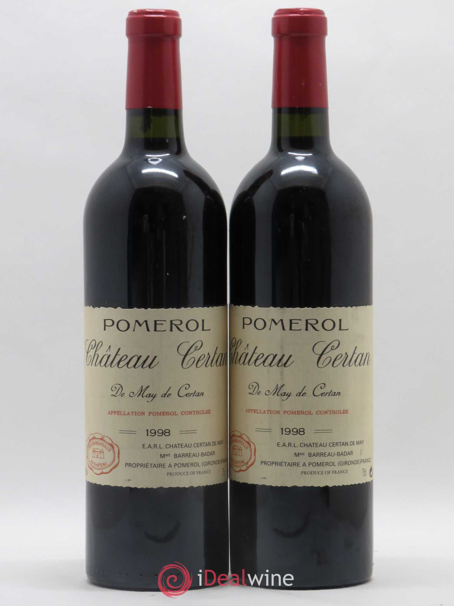 Château Certan de May 1998 - Lot de 2 bouteilles - 0