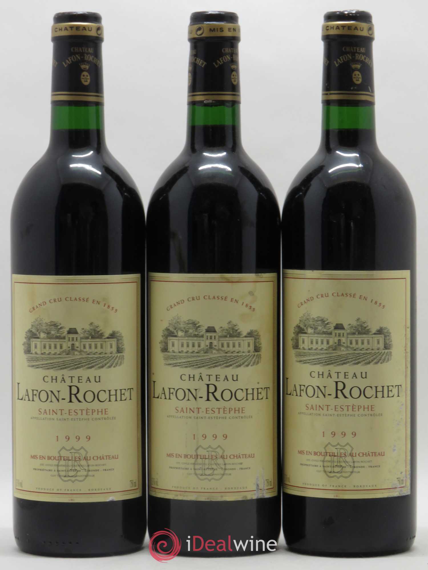 Château Lafon Rochet 4ème Grand Cru Classé 1999 - Lot de 3 bouteilles - 0