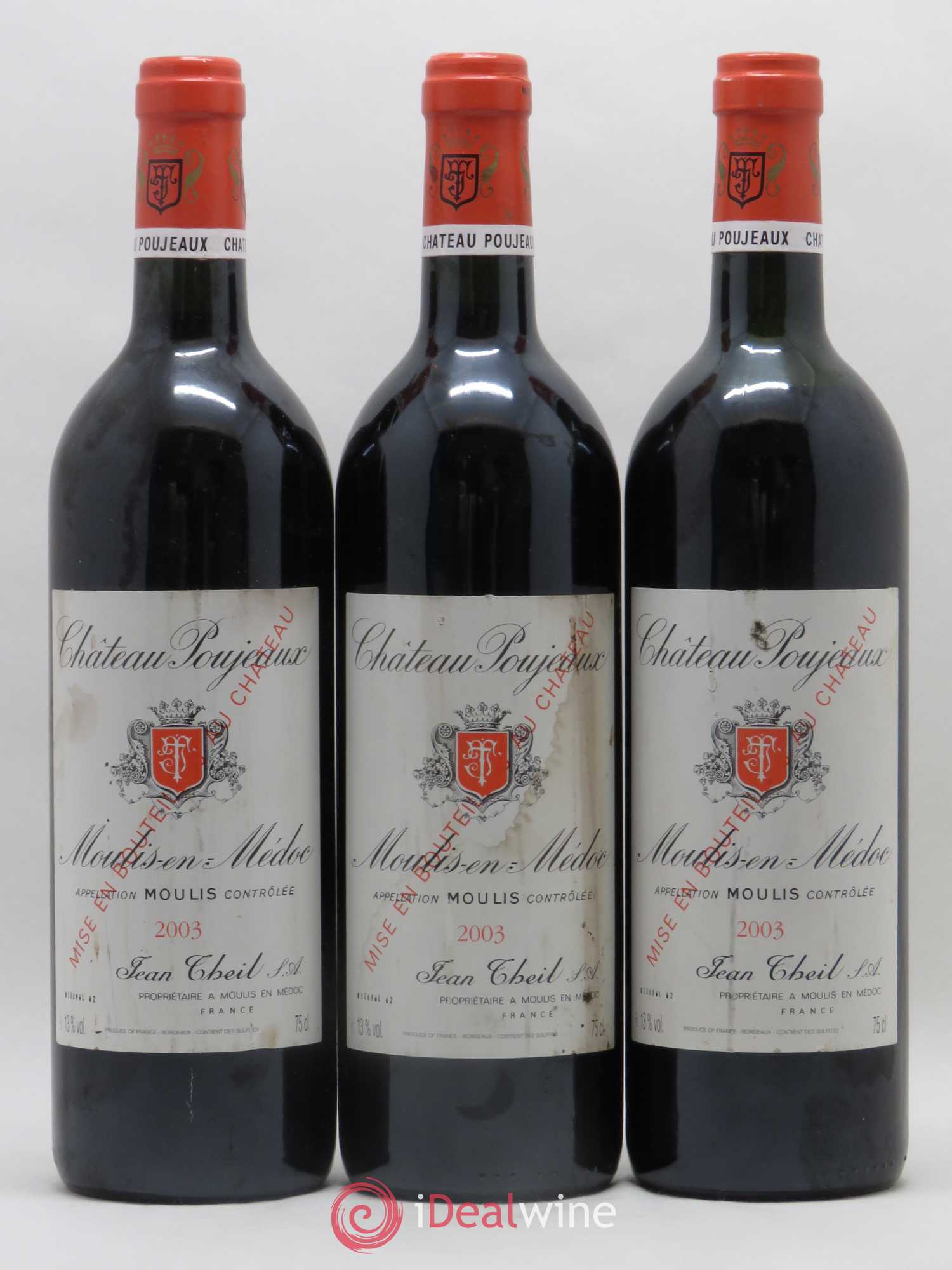 Château Poujeaux 2003 - Lot de 3 bouteilles - 0