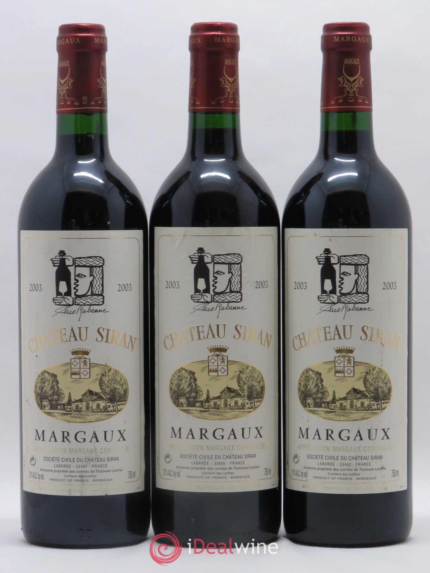 Château Siran 2003 - Lot de 3 bouteilles - 0