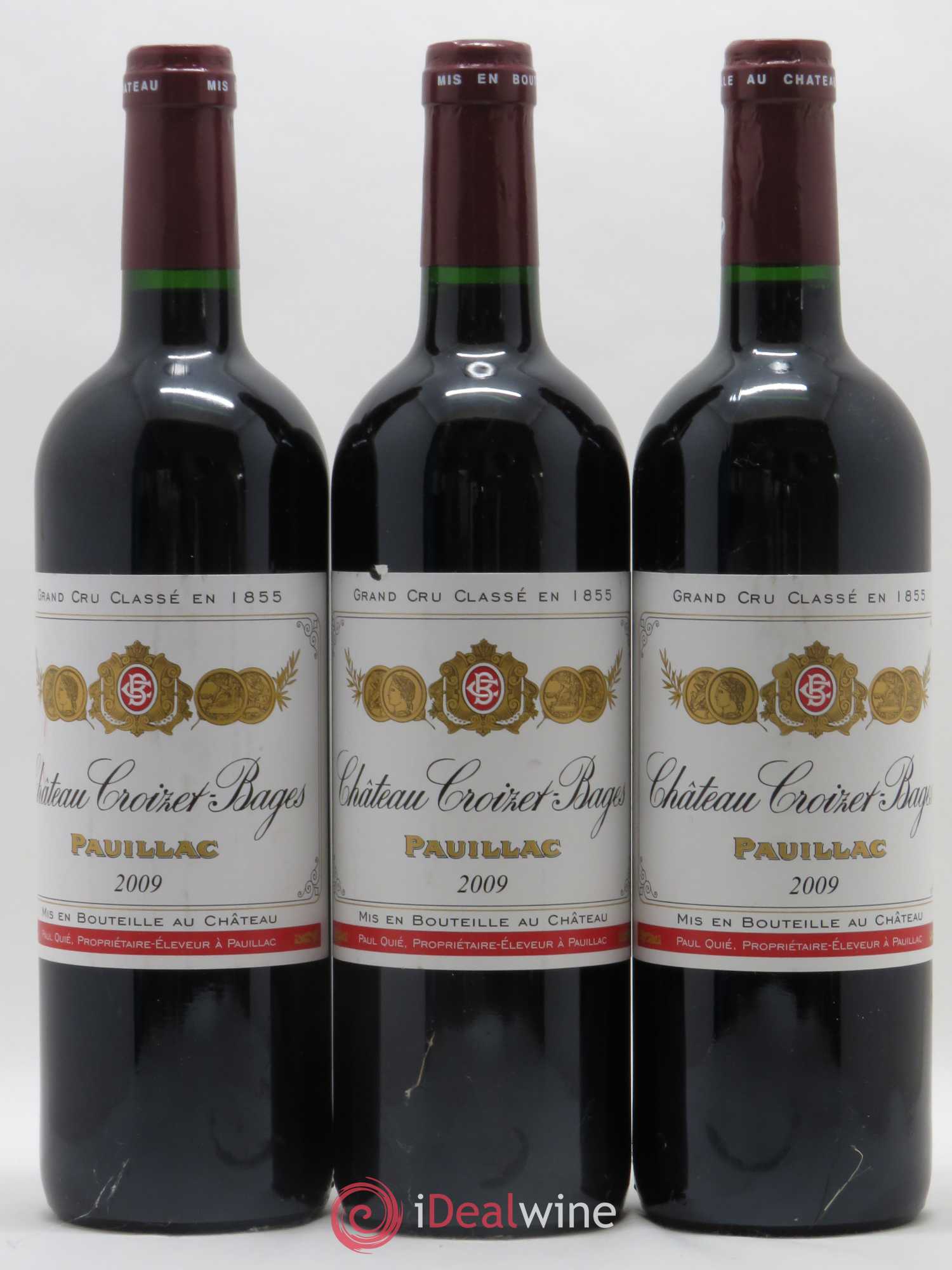 Château Croizet Bages 5ème Grand Cru Classé 2009 - Lot de 3 bouteilles - 0