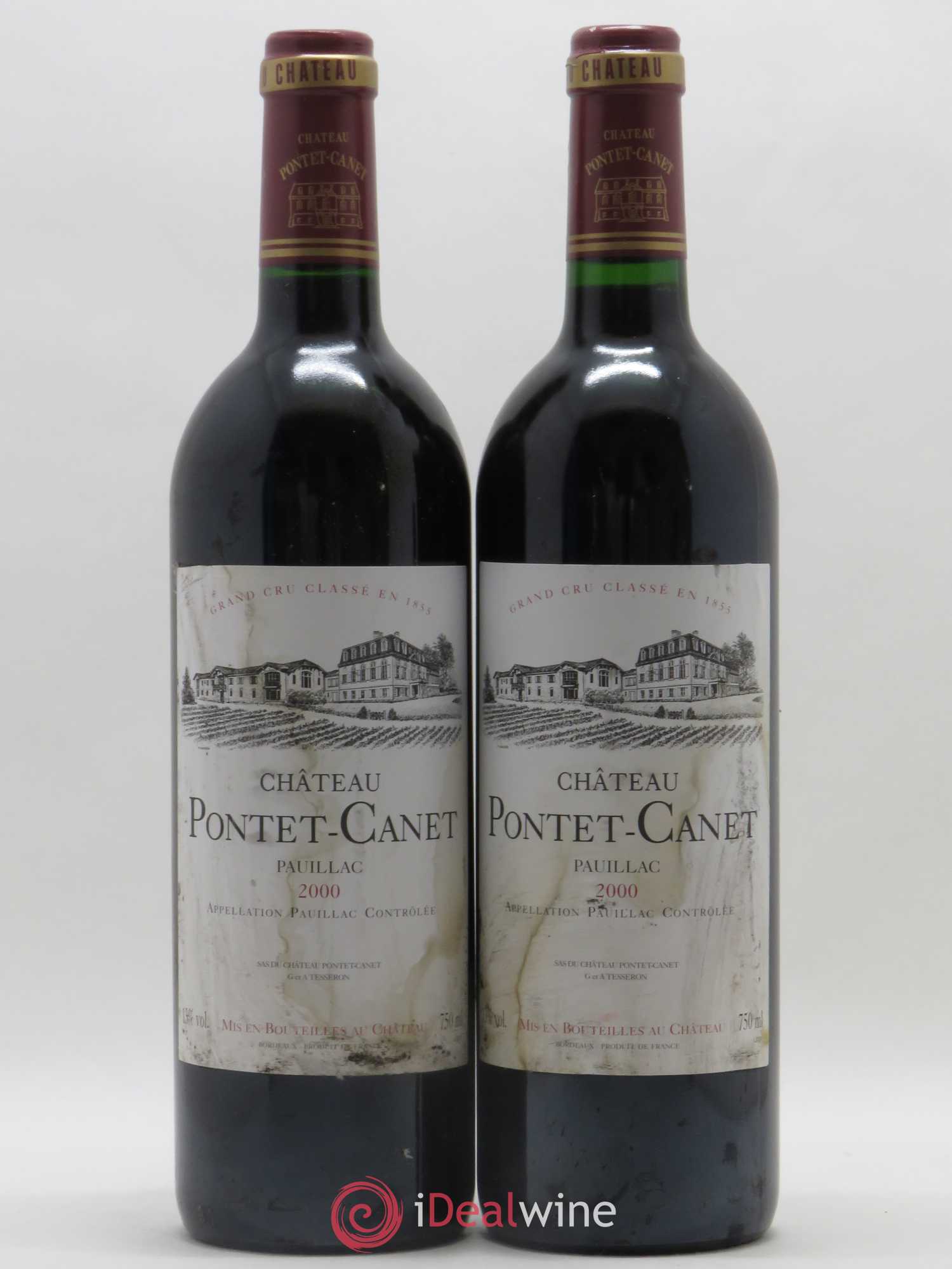 Château Pontet Canet 5ème Grand Cru Classé 2000 - Lot de 2 bouteilles - 0