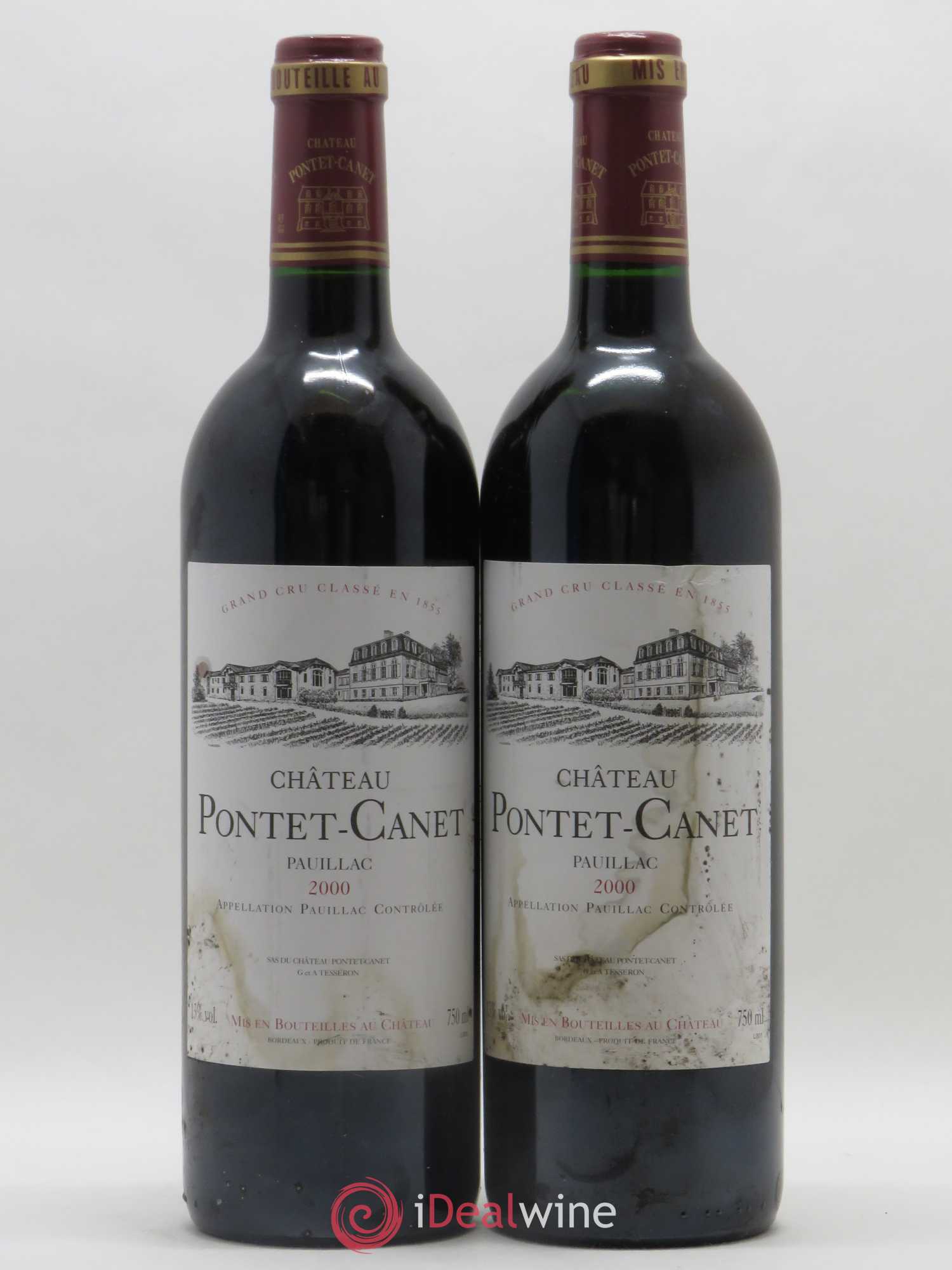 Château Pontet Canet 5ème Grand Cru Classé 2000 - Lot de 2 bouteilles - 0