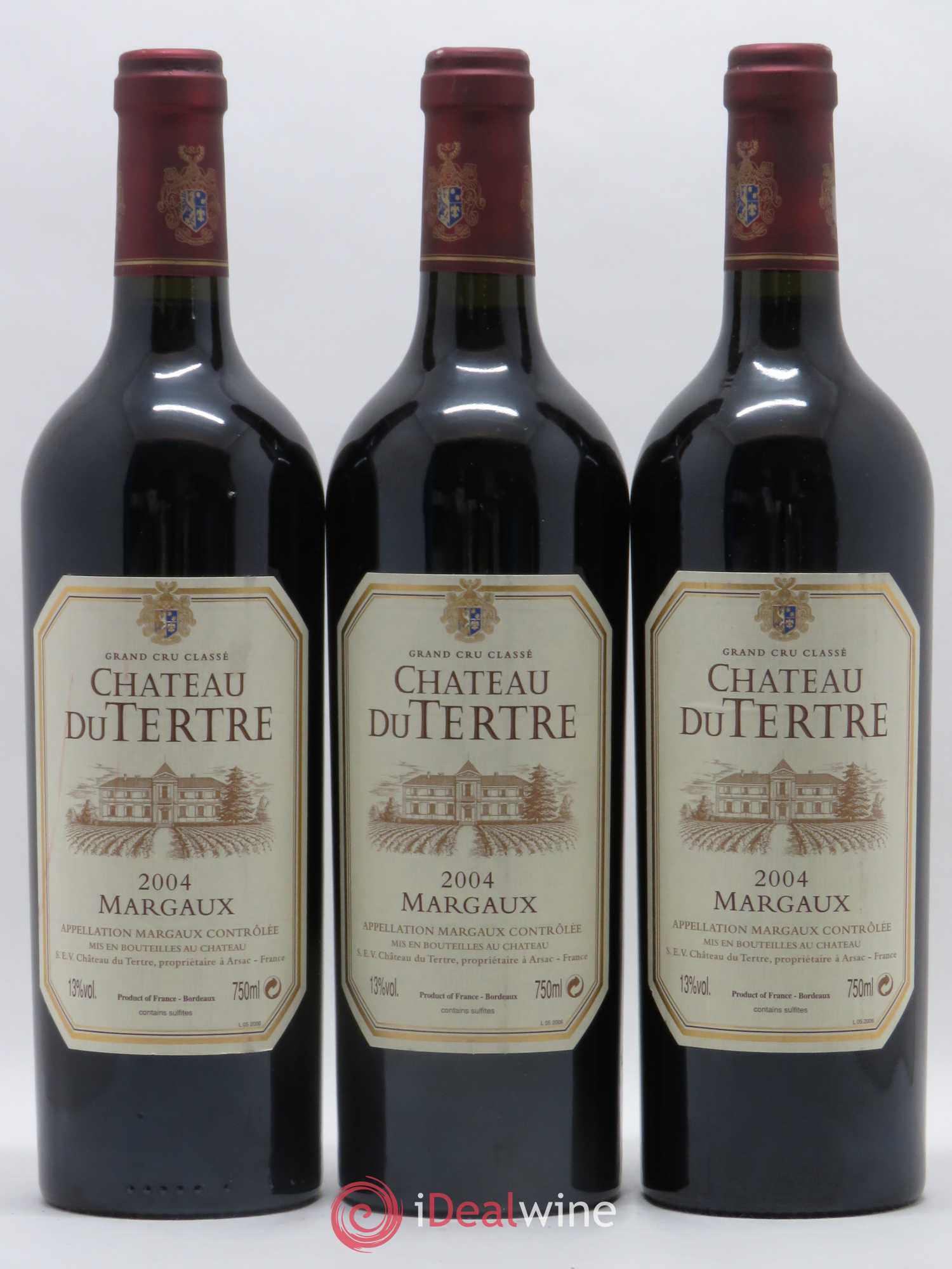Château du Tertre 5ème Grand Cru Classé 2004 - Lot de 3 bouteilles - 0