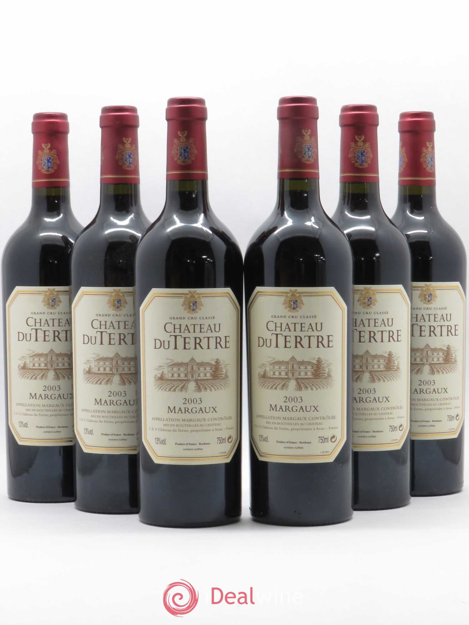 Château du Tertre 5ème Grand Cru Classé 2003 - Lot de 6 bouteilles - 0