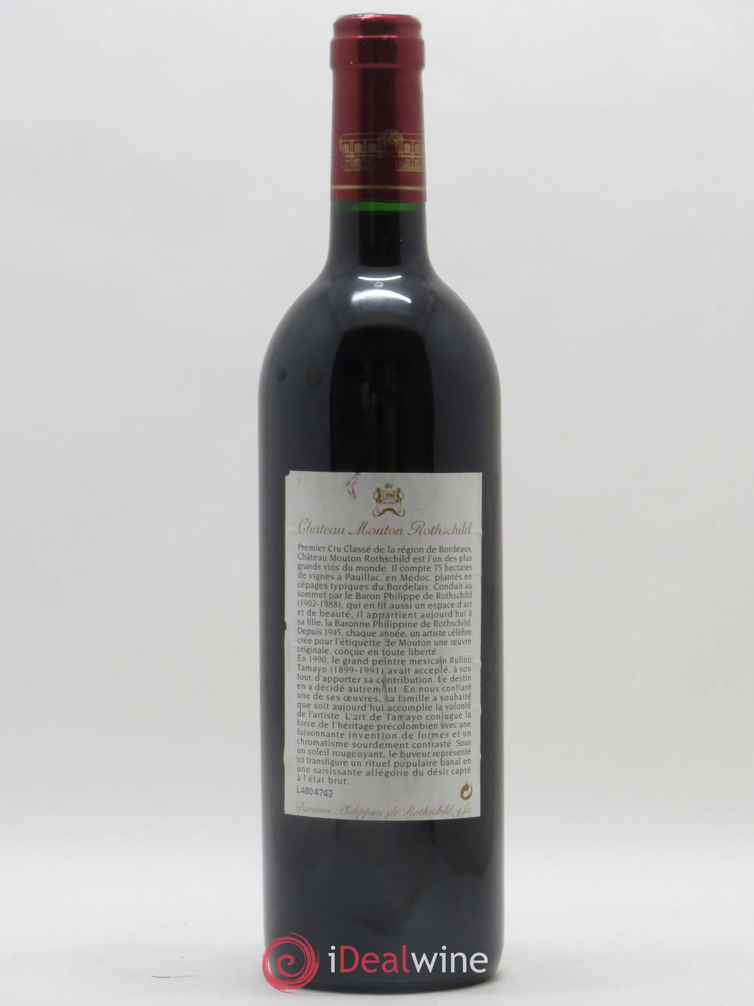 Château Mouton Rothschild 1er Grand Cru Classé 1998 - Lot de 1 bouteille - 1