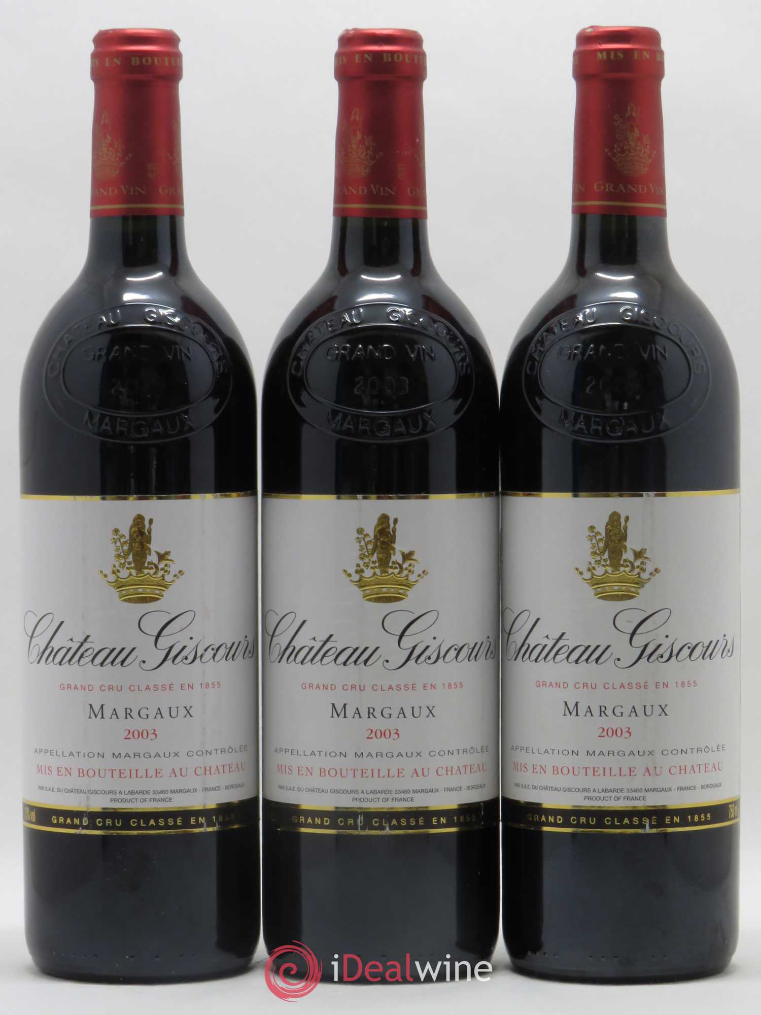 Château Giscours 3ème Grand Cru Classé 2003 - Lot de 3 bouteilles - 0