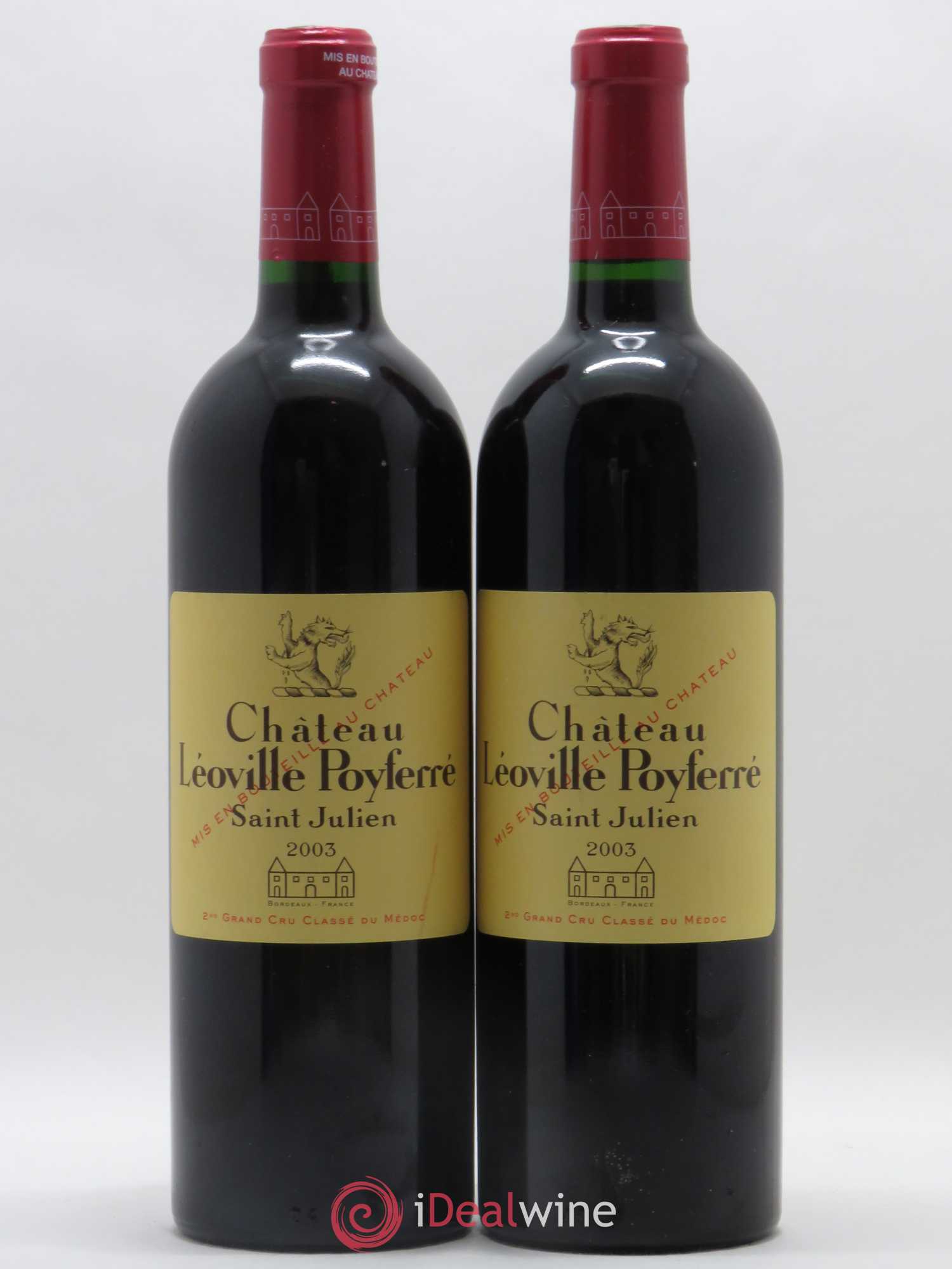 Château Léoville Poyferré 2ème Grand Cru Classé 2003 - Lot de 2 bouteilles - 0