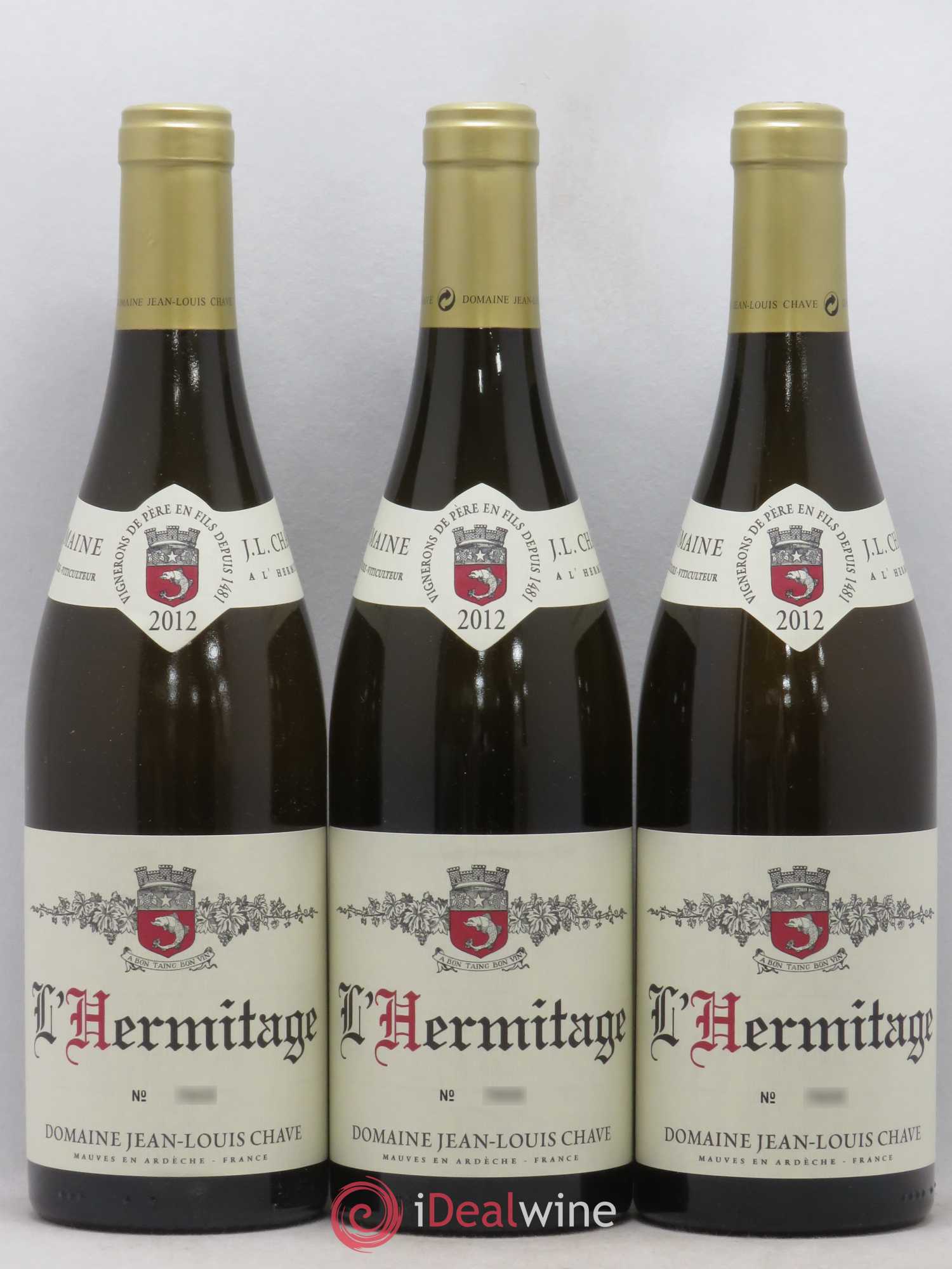 Hermitage Jean-Louis Chave 2012 - Lot de 3 bouteilles - 0