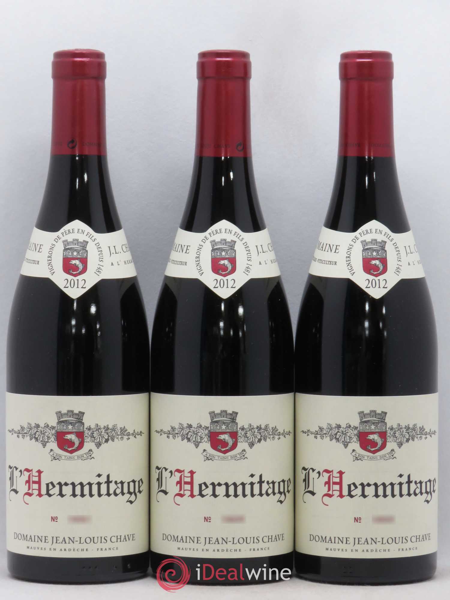 Hermitage Jean-Louis Chave 2012 - Lot de 3 bouteilles - 0