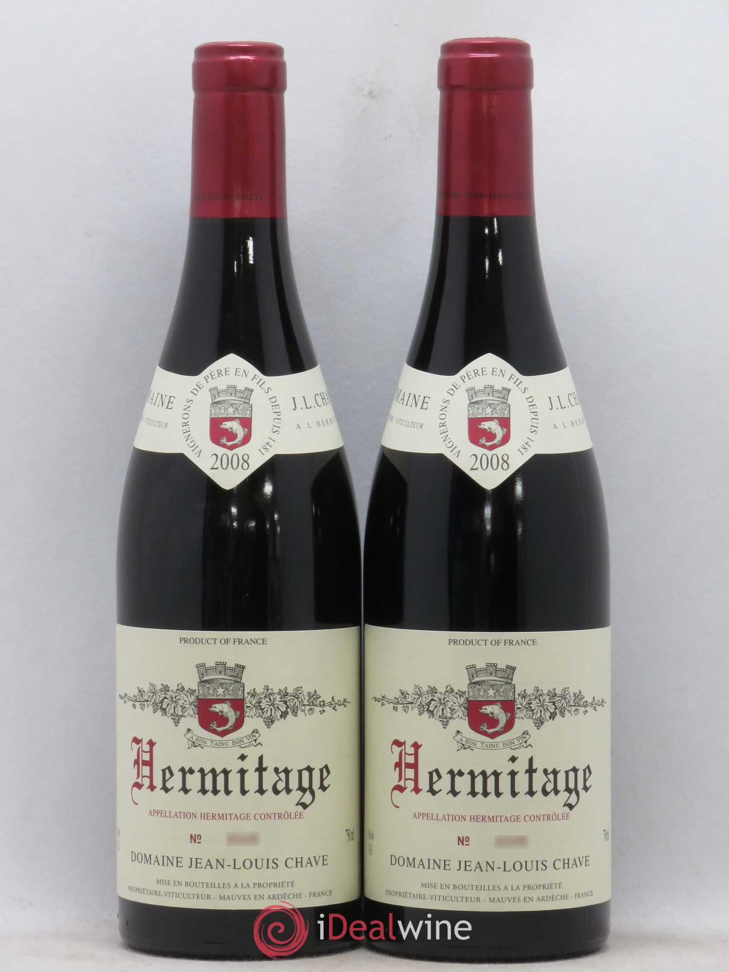 Hermitage Jean-Louis Chave 2008 - Lot de 2 bouteilles - 0