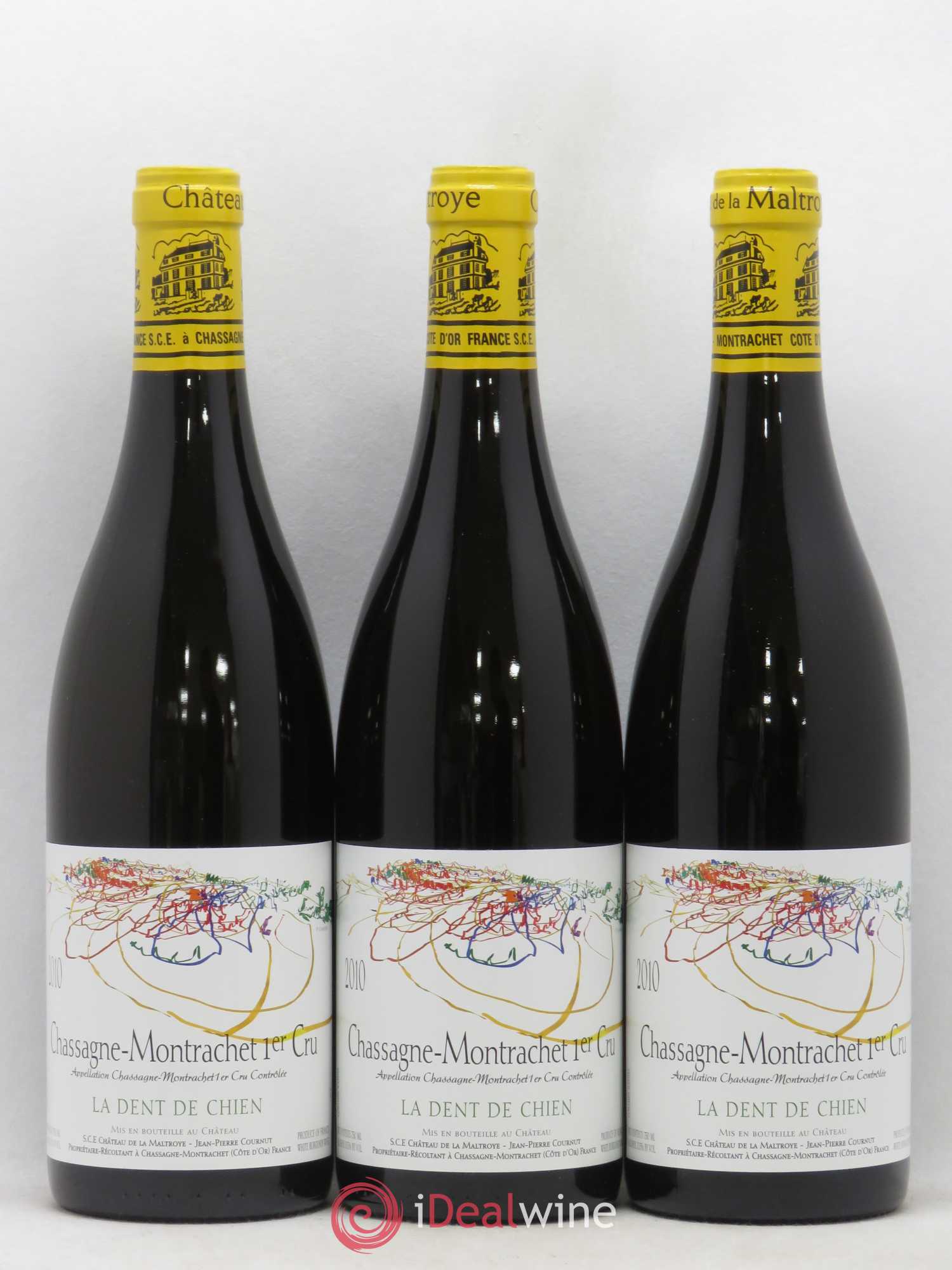 Chassagne-Montrachet 1er Cru La Dent de Chien Château de la Maltroye 2010 - Lot de 3 bouteilles - 0