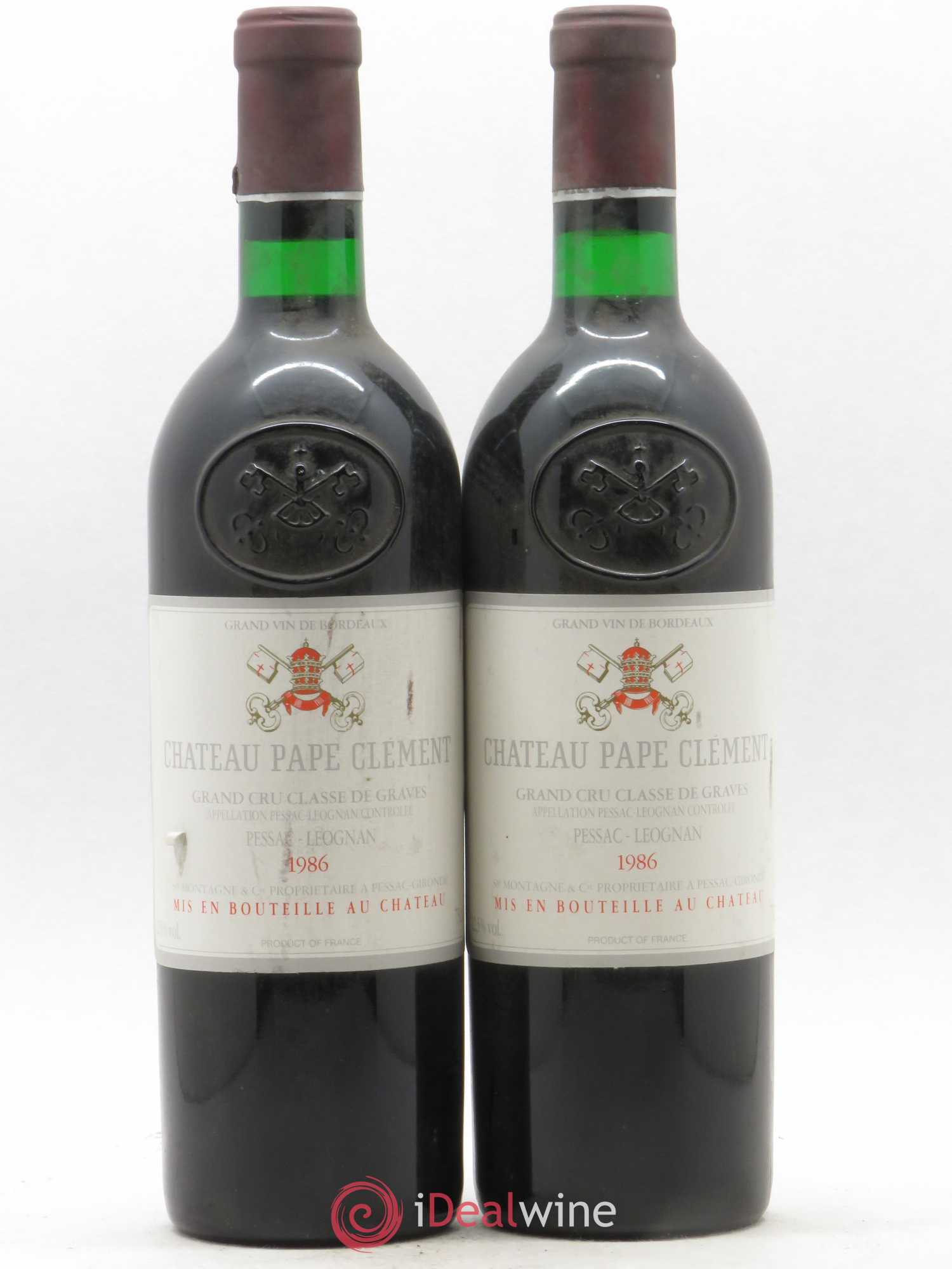Château Pape Clément Cru Classé de Graves 1986 - Lot de 2 bouteilles - 0