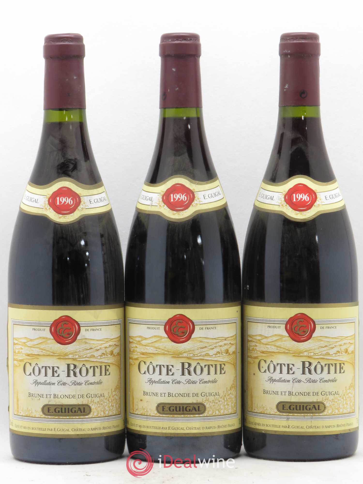 Côte-Rôtie Côtes Brune et Blonde Guigal 1996 - Lot de 3 bouteilles - 0