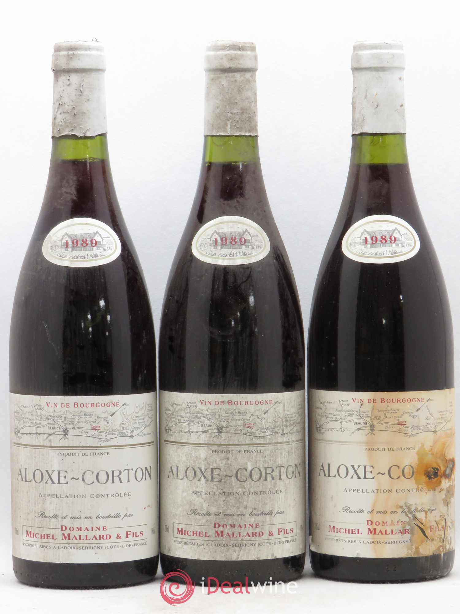 Aloxe-Corton Michel Mallard 1989 - Lot de 3 bouteilles - 0