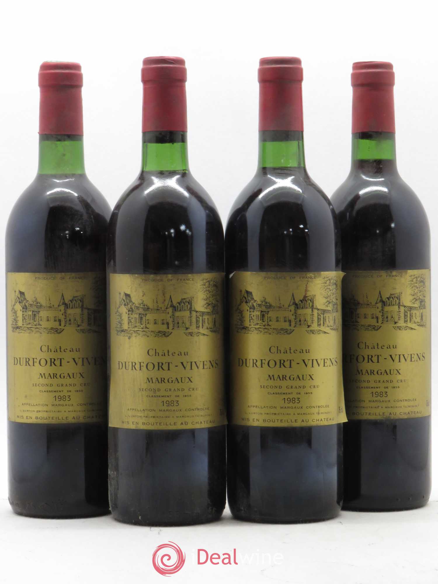 Château Durfort Vivens 2ème Grand Cru Classé 1983 - Lot de 4 bouteilles - 0