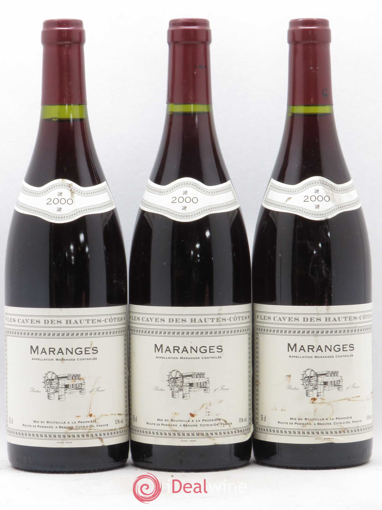 Maranges Les Caves des Hautes Côtes 2000 - Lot de 3 bouteilles - 0