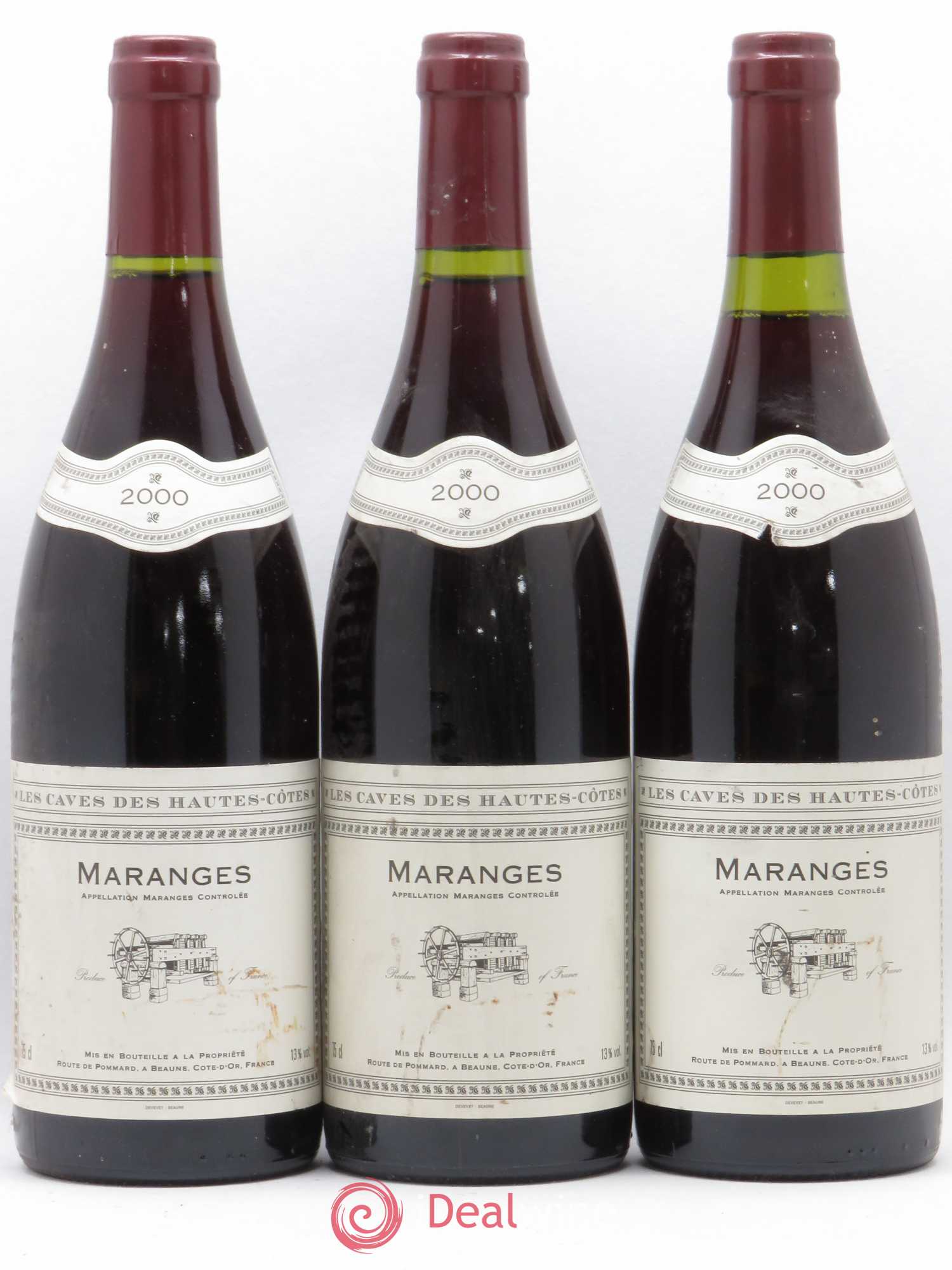 Maranges Les Caves des Hautes Côtes 2000 - Lot de 3 bouteilles - 0