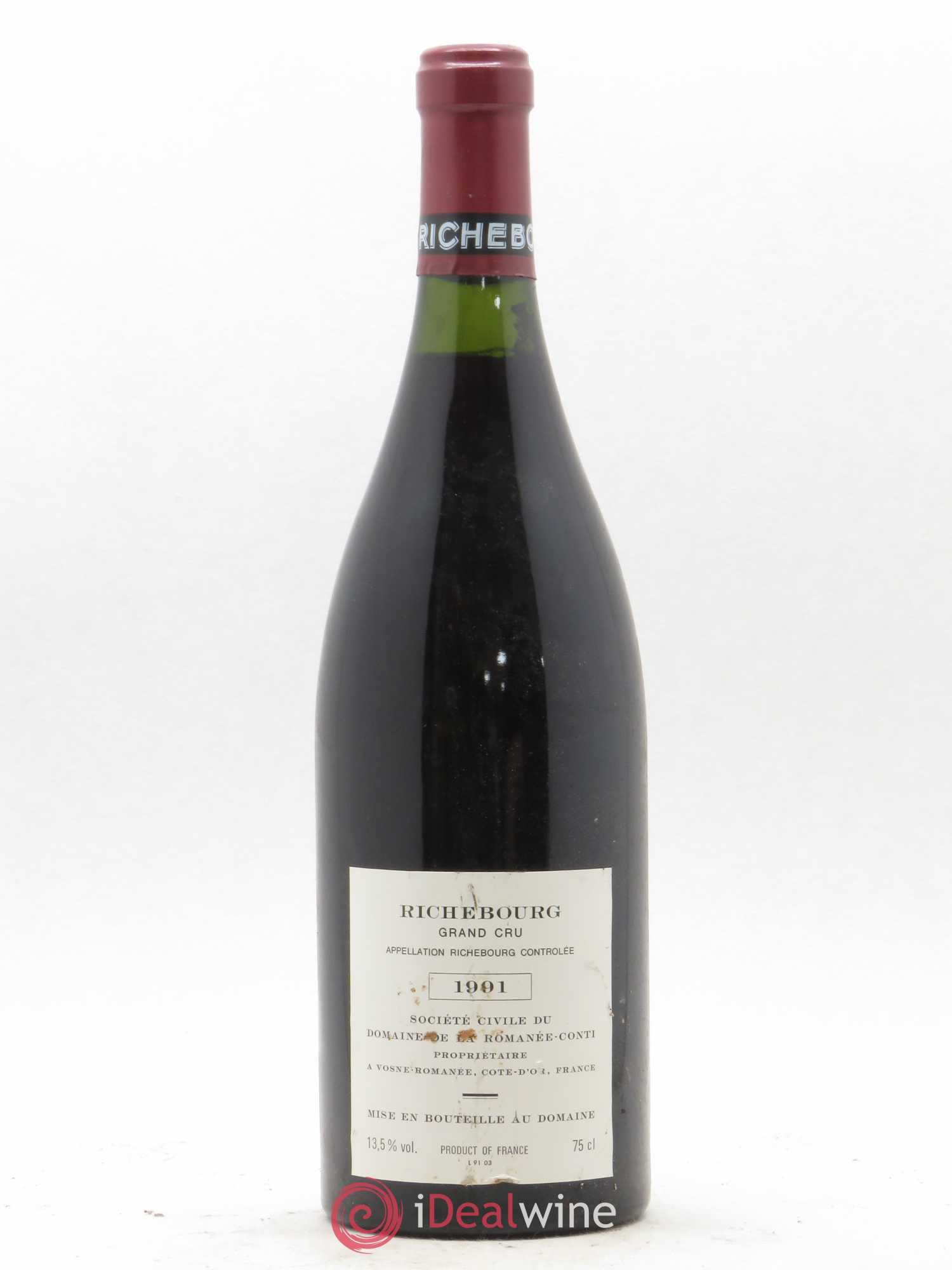 Richebourg Grand Cru Domaine de la Romanée-Conti 1991 - Lot de 1 bouteille - 1