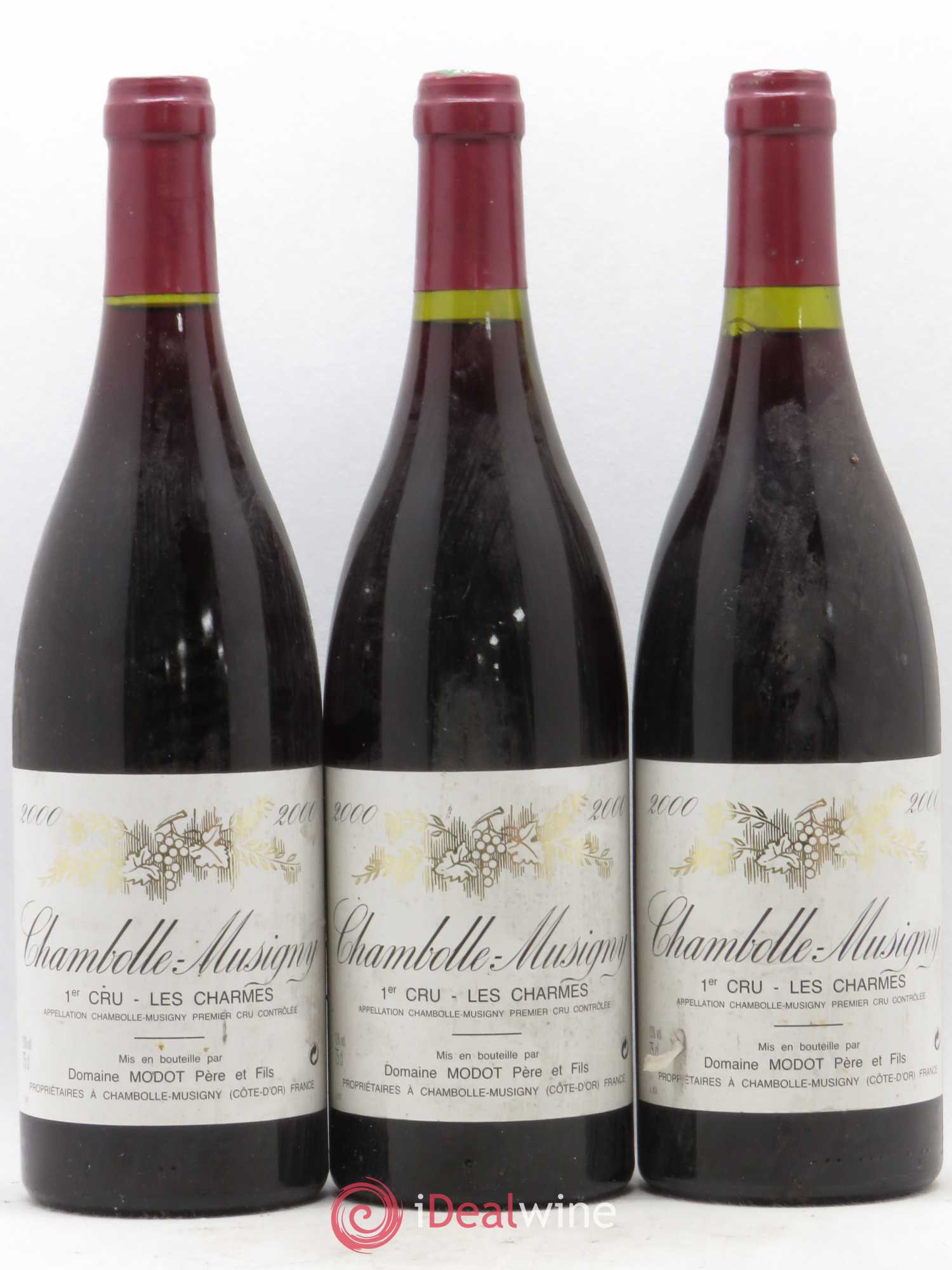 Chambolle-Musigny 1er Cru Les Charmes Modot 2000 - Lot de 3 bouteilles - 0