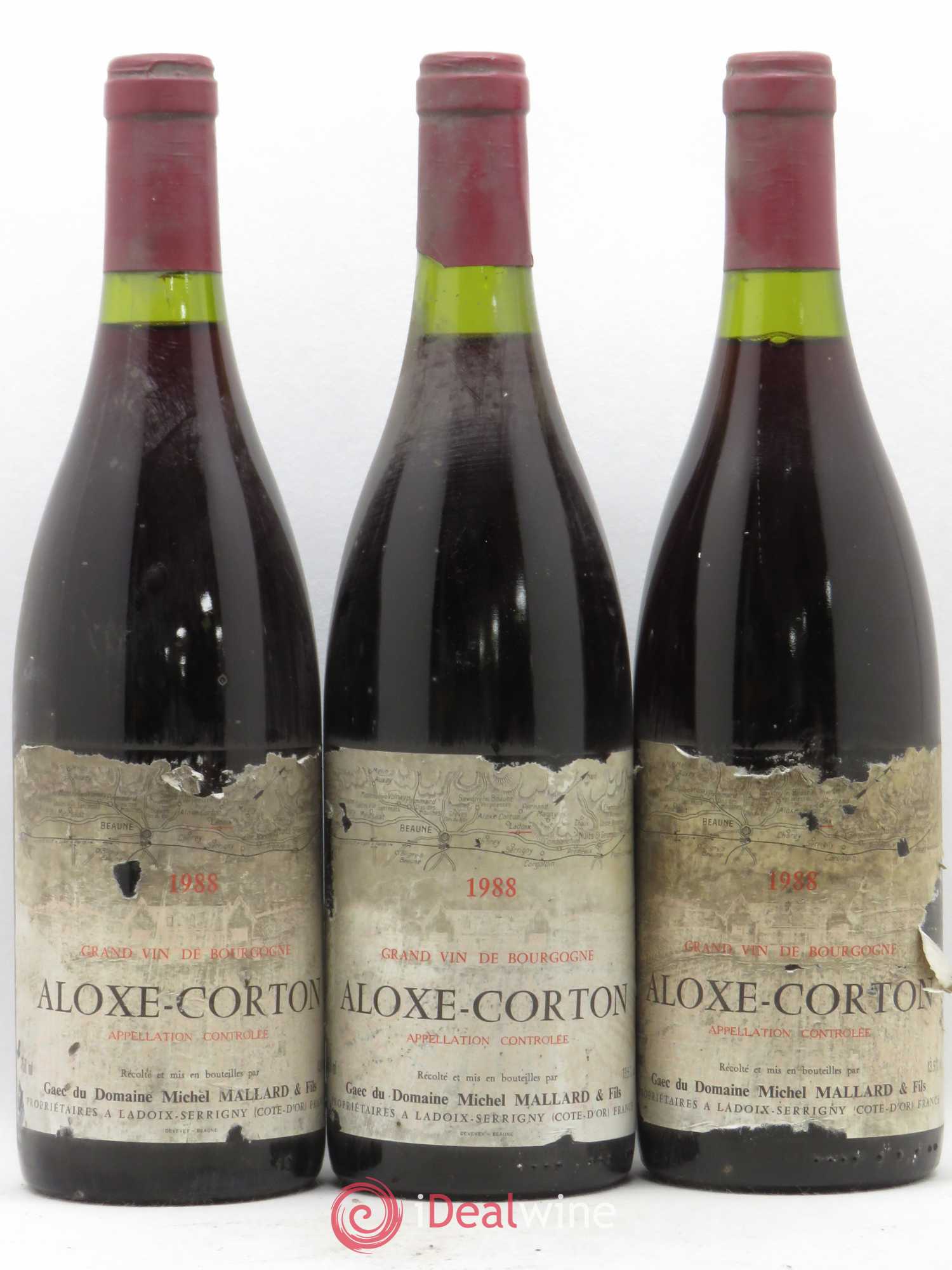Aloxe-Corton Michel Mallard 1988 - Lot de 3 bouteilles - 0