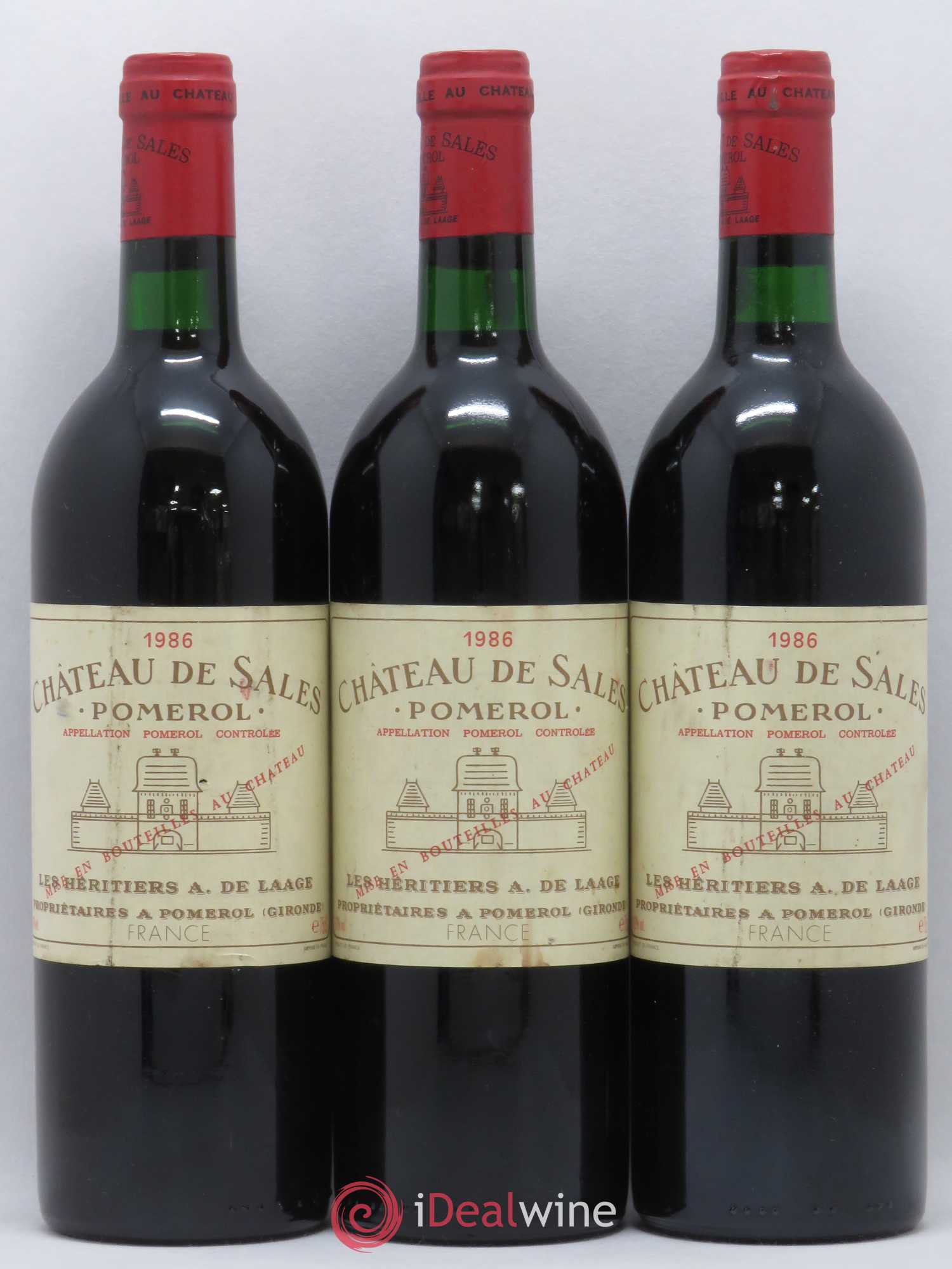Château de Sales 1986 - Lot de 3 bouteilles - 0