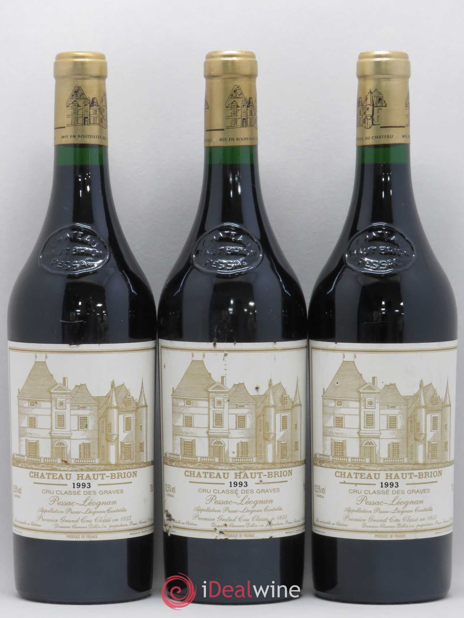 Château Haut Brion 1er Grand Cru Classé 1993 - Lot de 3 bouteilles - 0