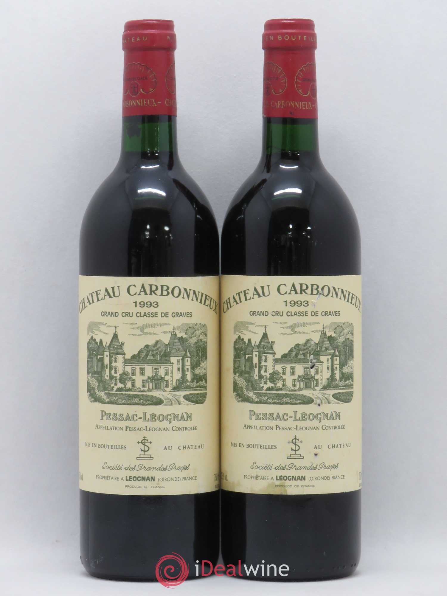 Château Carbonnieux Cru Classé de Graves 1993 - Lot de 2 bouteilles - 0