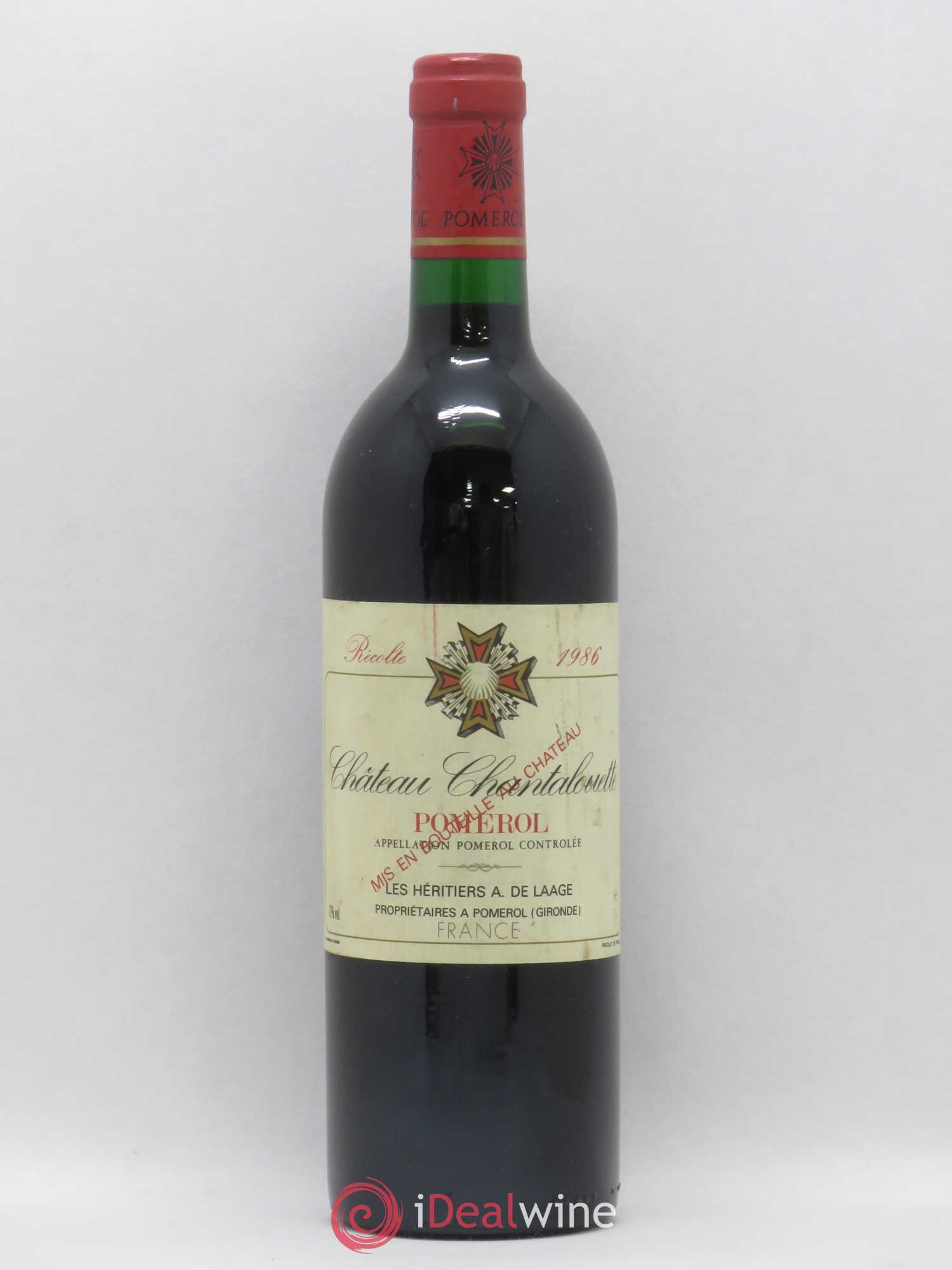 Pomerol Château Chantalouette 1986 - Lot de 1 bouteille - 0