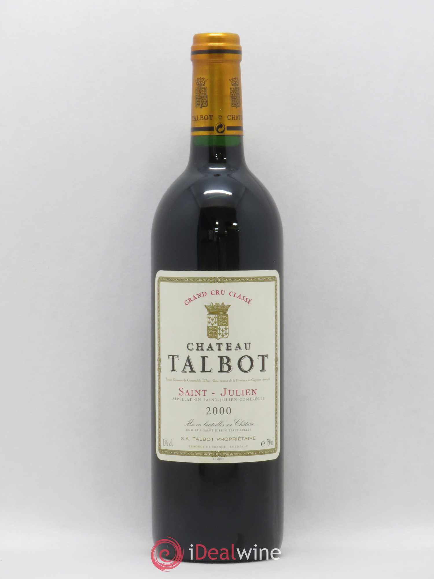 Château Talbot 4ème Grand Cru Classé 2000 - Lot de 1 bouteille - 0