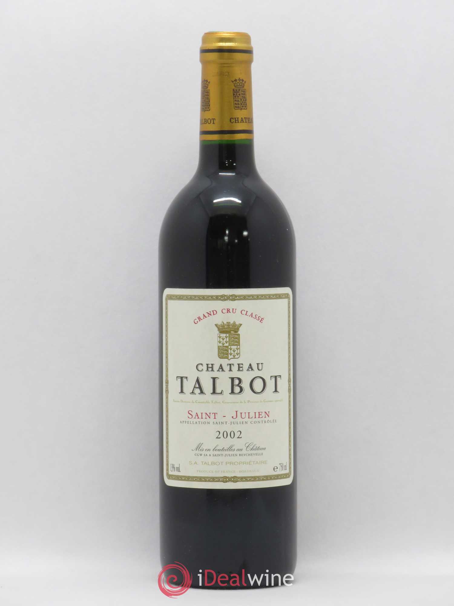 Château Talbot 4ème Grand Cru Classé 2002 - Lot de 1 bouteille - 0
