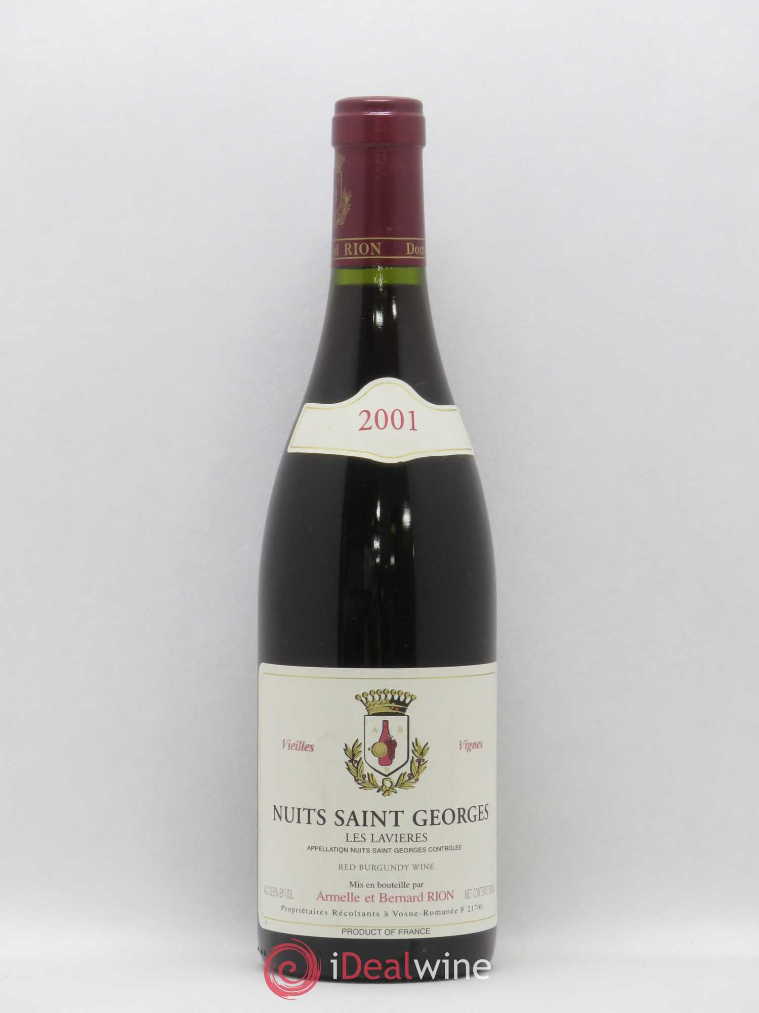 Nuits-Saint-Georges 1er Cru Les Lavières Domaine Rion Vieilles Vignes 2001 - Posten von 1 Flasche - 0