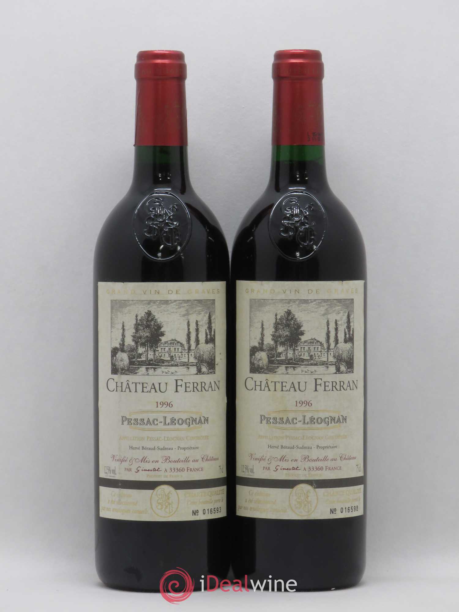 Château de Ferrand Grand Cru Classé 1996 - Lot de 2 bouteilles - 0