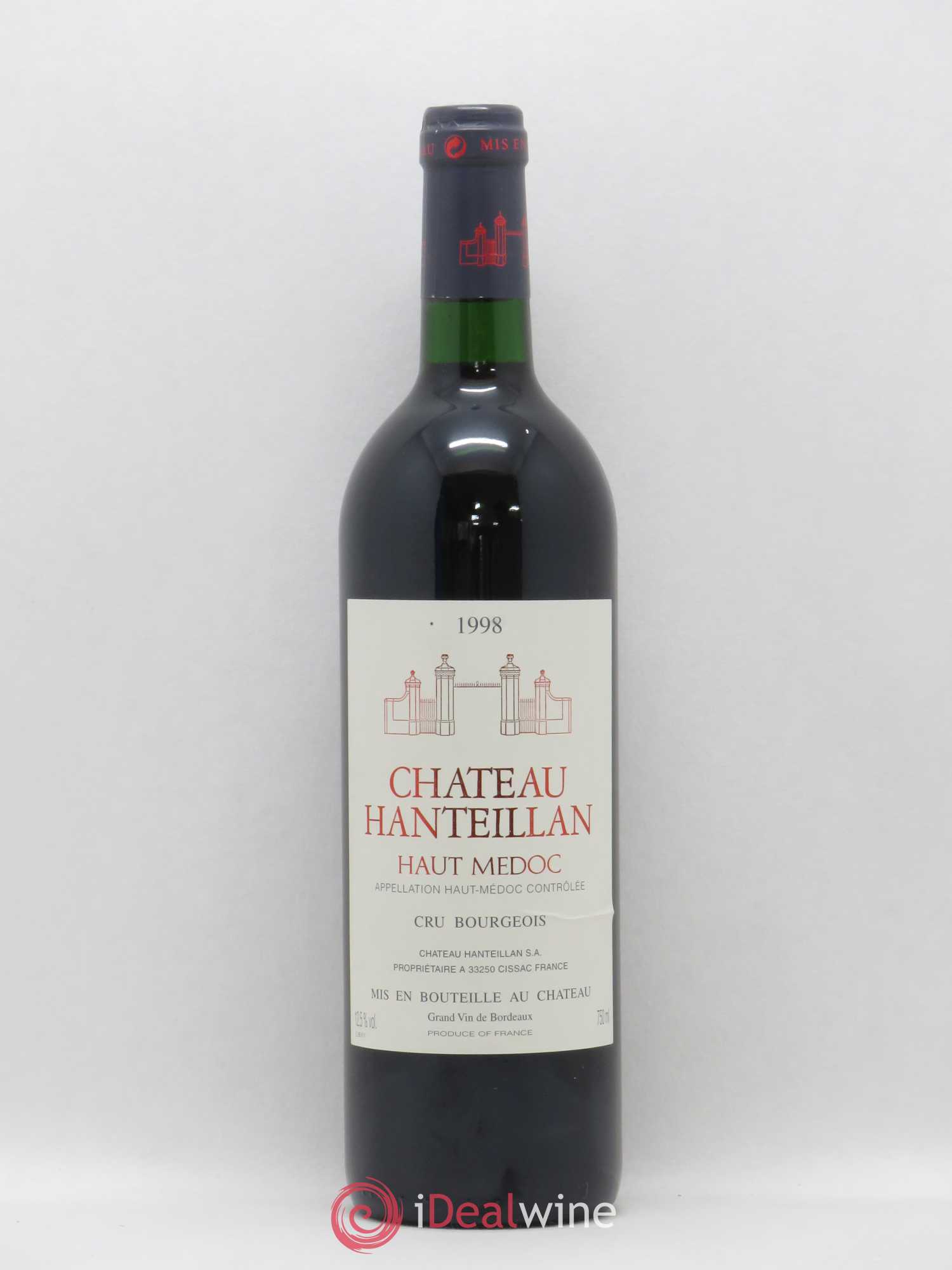 Château Hanteillan Cru Bourgeois 1998 - Lot de 1 bouteille - 0