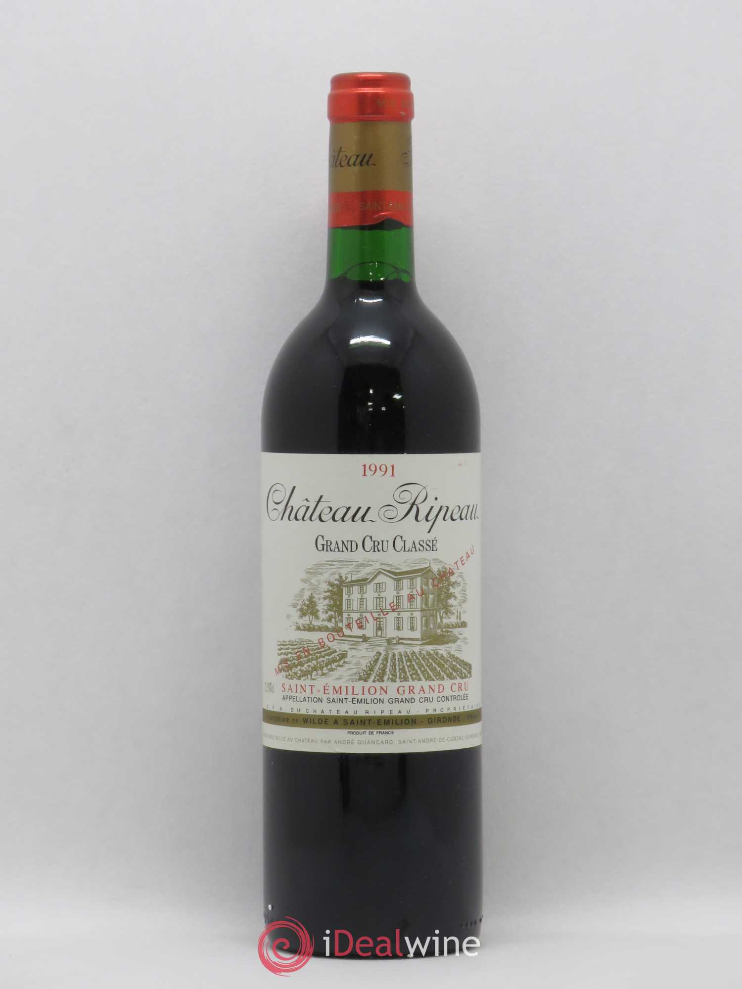Château Ripeau Grand Cru Classé 1991 - Lot de 1 bouteille - 0