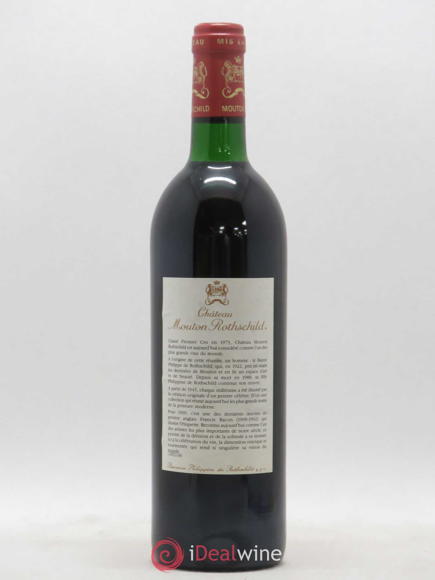 Château Mouton Rothschild 1er Grand Cru Classé 1990 - Lot de 1 bouteille - 1