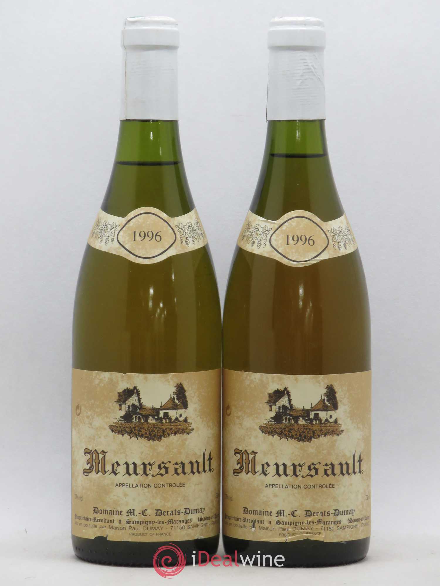 Meursault Domaine Derats Dumay 1996 - Lot de 2 bouteilles - 0