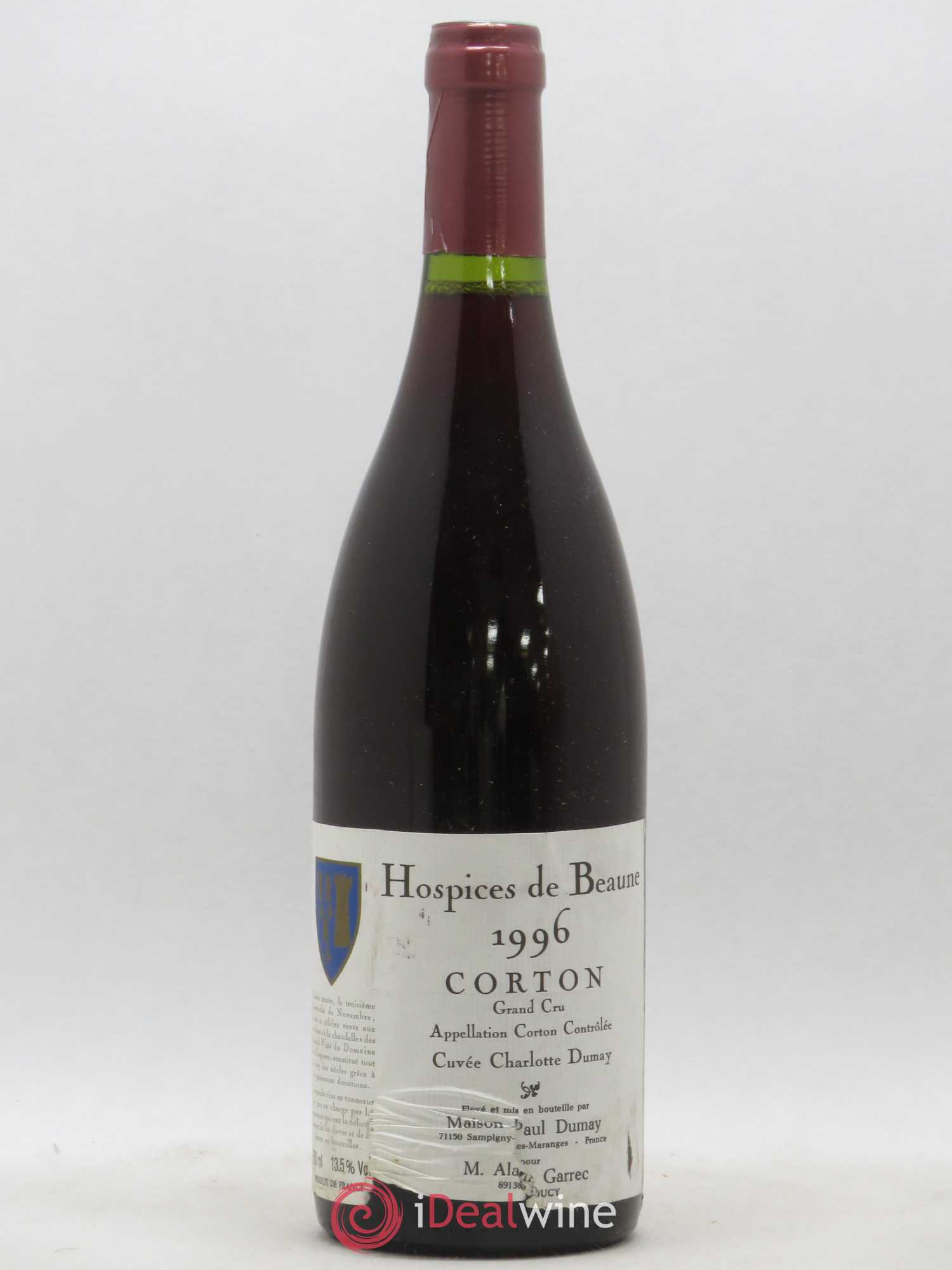 Corton Grand Cru Cuvée Charlotte Dumay Hospices de Beaune Maison Paul Dumay 1996 - Posten von 1 Flasche - 0