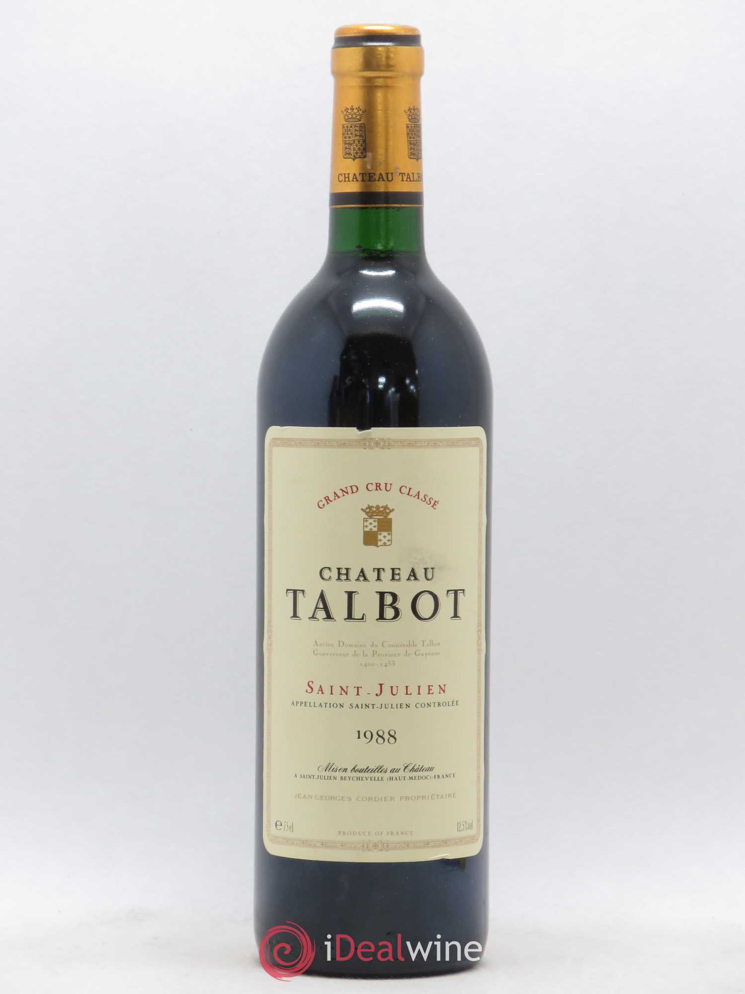 Château Talbot 4ème Grand Cru Classé 1988 - Lot de 1 bouteille - 0