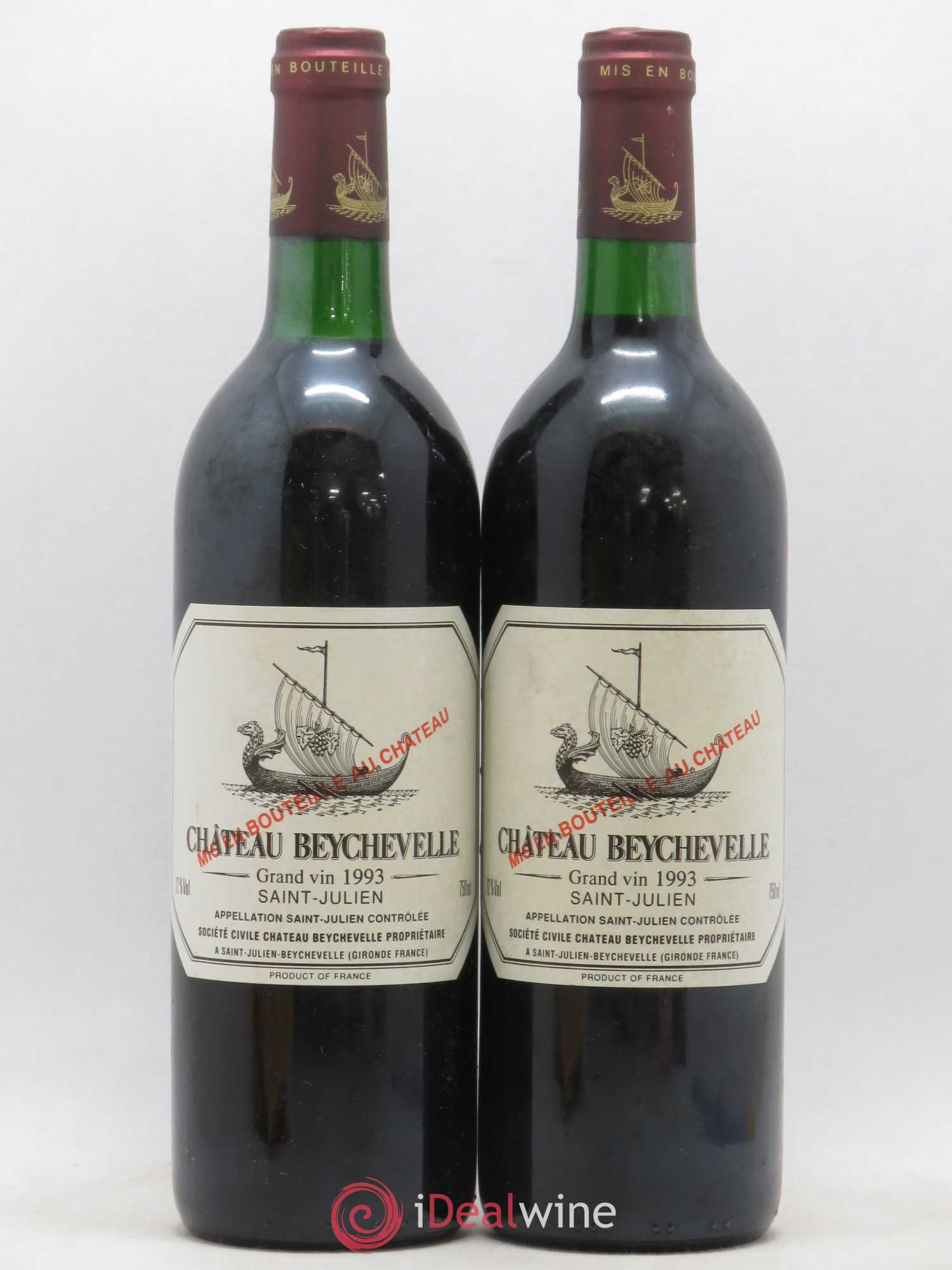 Château Beychevelle 4ème Grand Cru Classé 1993 - Lot de 2 bouteilles - 0