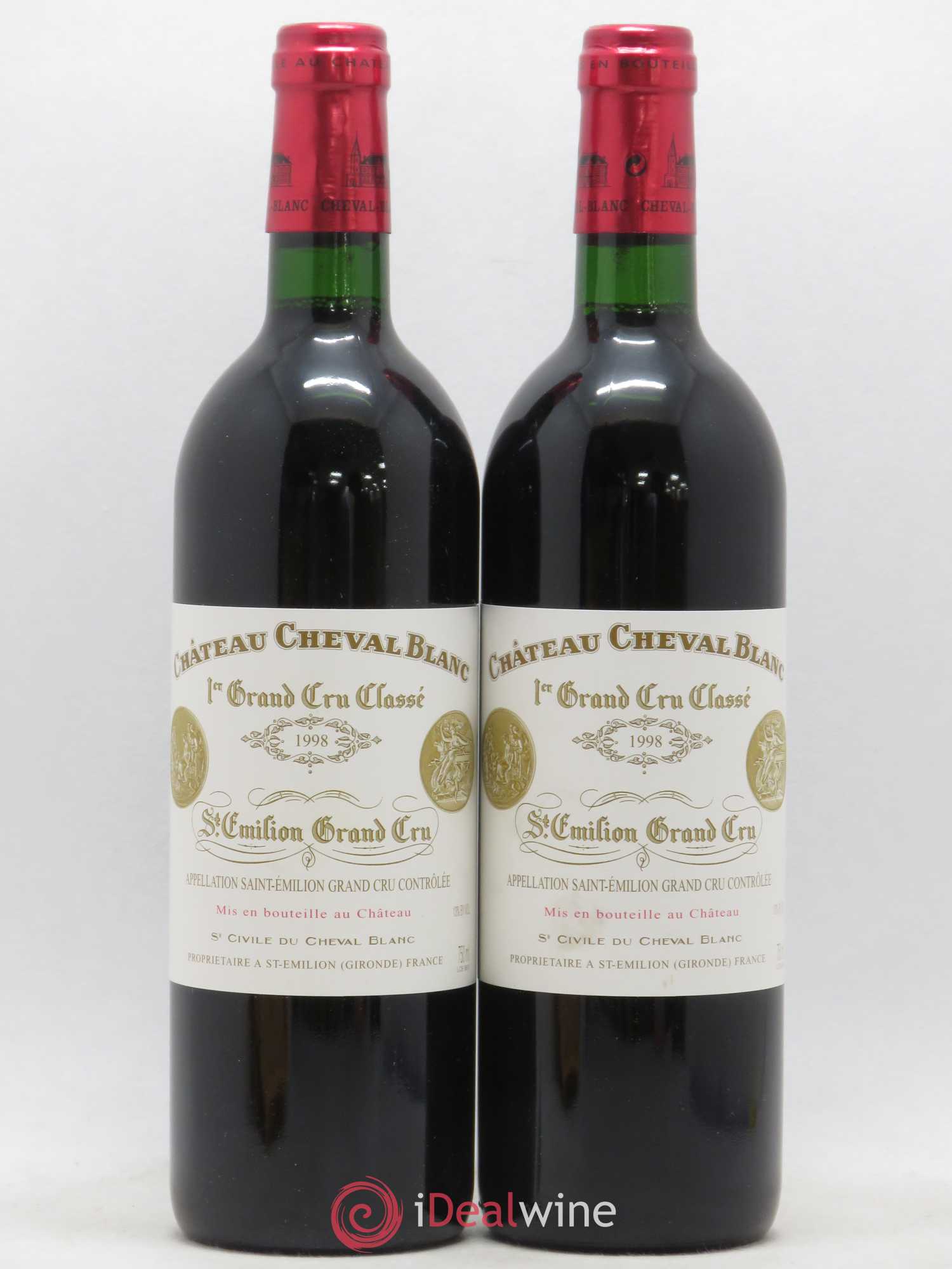 Château Cheval Blanc 1er Grand Cru Classé A 1998 - Lot de 2 bouteilles - 0
