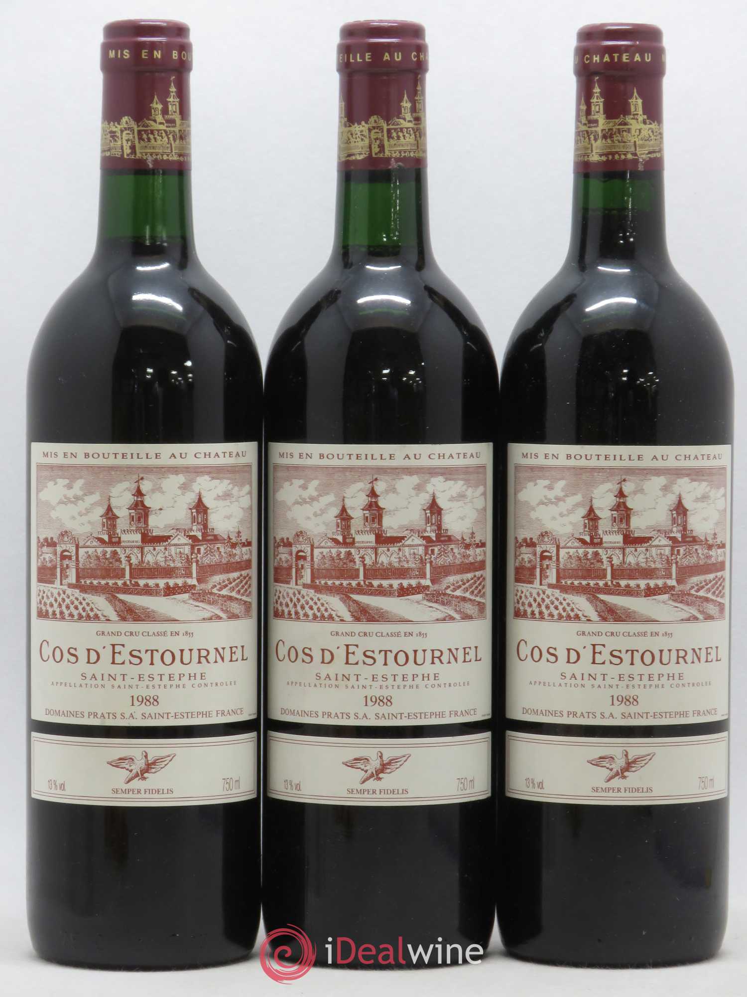 Cos d'Estournel 2ème Grand Cru Classé 1988 - Lot de 3 bouteilles - 0
