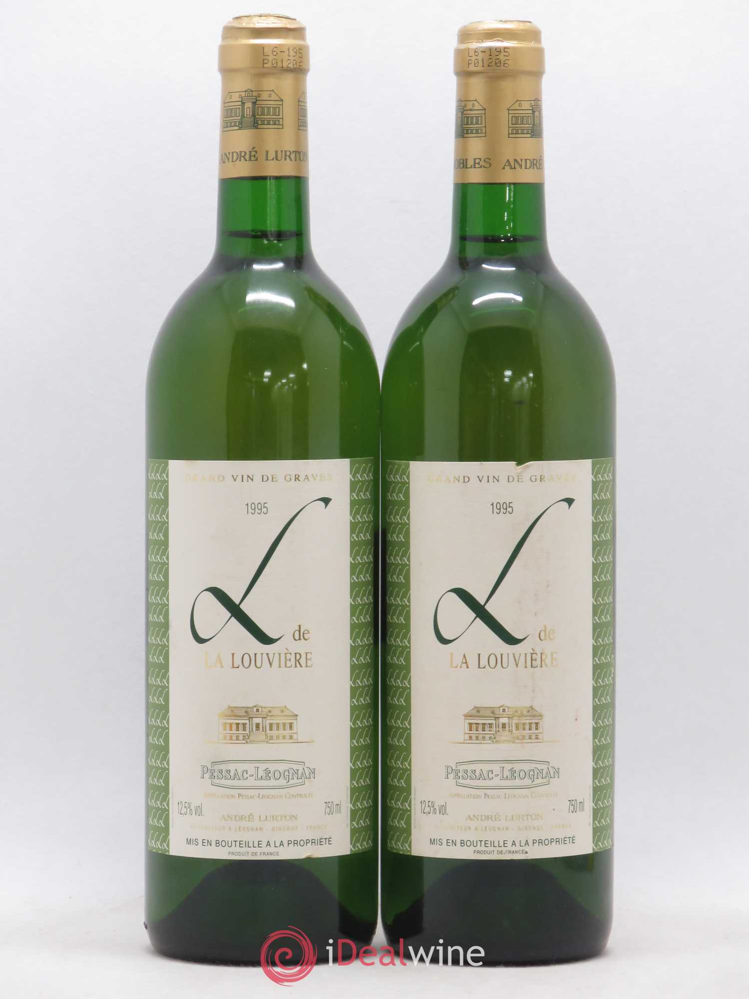 Pessac-Léognan L de la Louvière 1995 - Posten von 2 Flaschen - 0