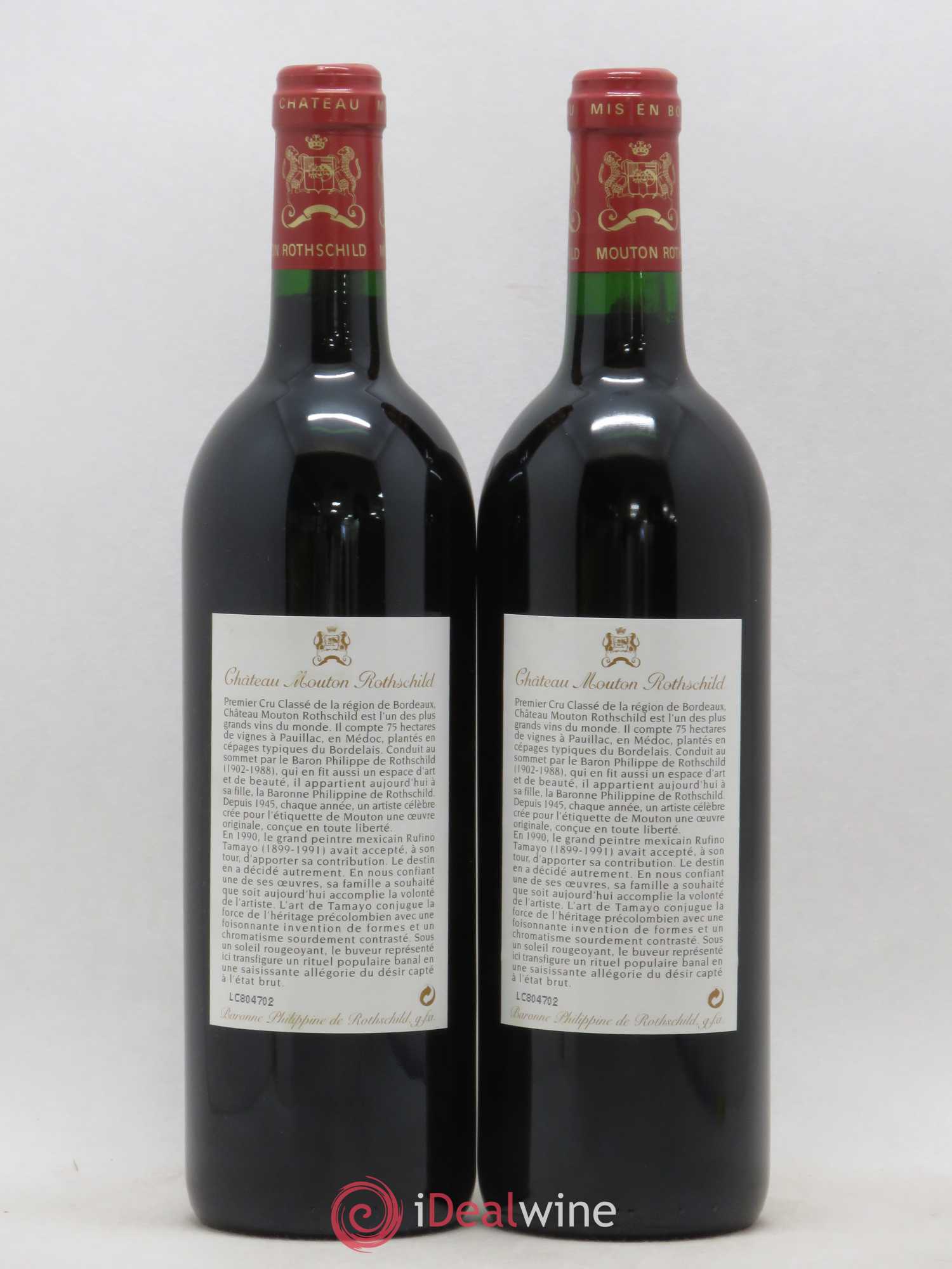 Château Mouton Rothschild 1er Grand Cru Classé 1998 - Lot de 2 bouteilles - 1