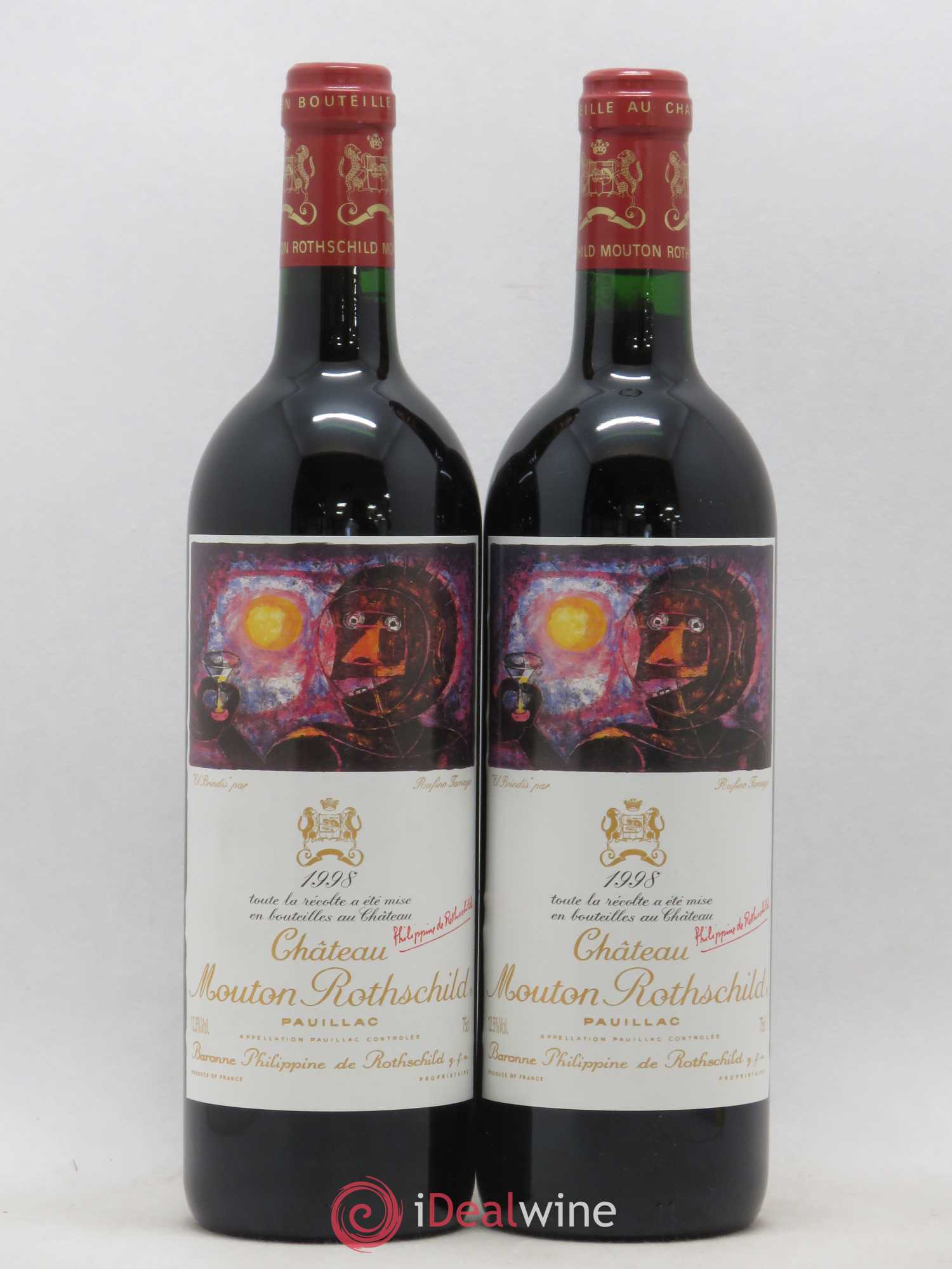 Château Mouton Rothschild 1er Grand Cru Classé 1998 - Lot de 2 bouteilles - 0