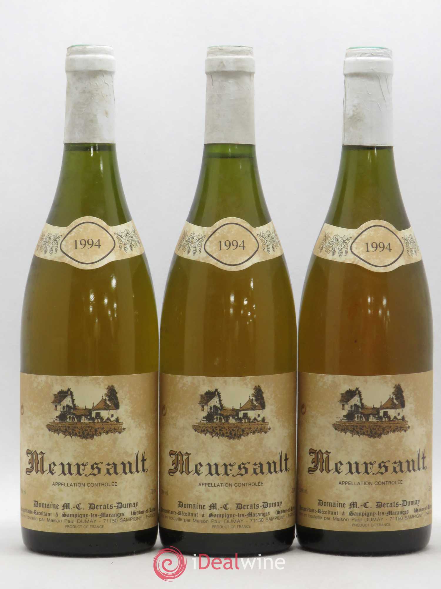 Meursault Domaine Derats Dumay 1994 - Lot de 3 bouteilles - 0