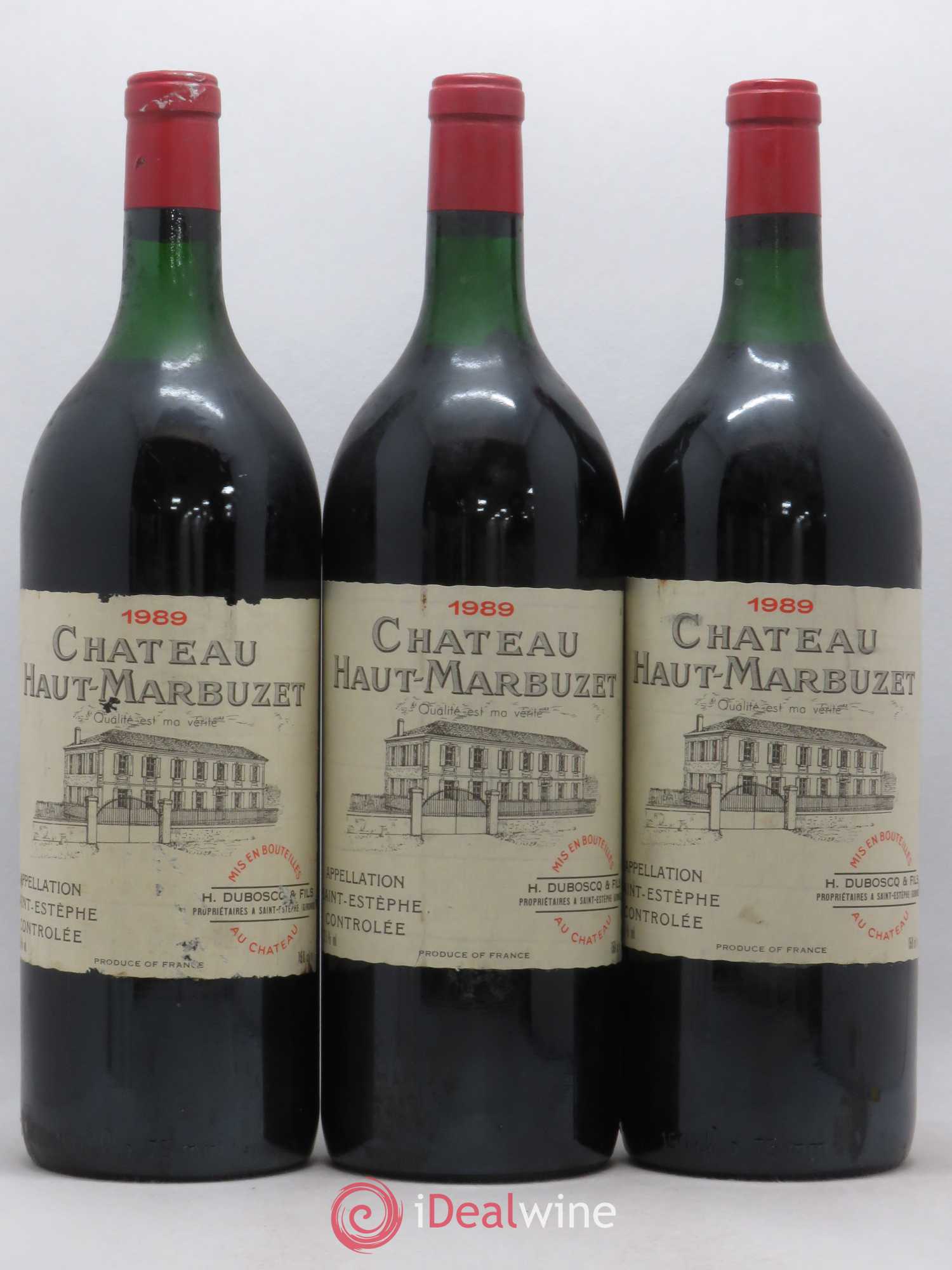 Château Haut Marbuzet 1989 - Lot de 3 magnums - 0